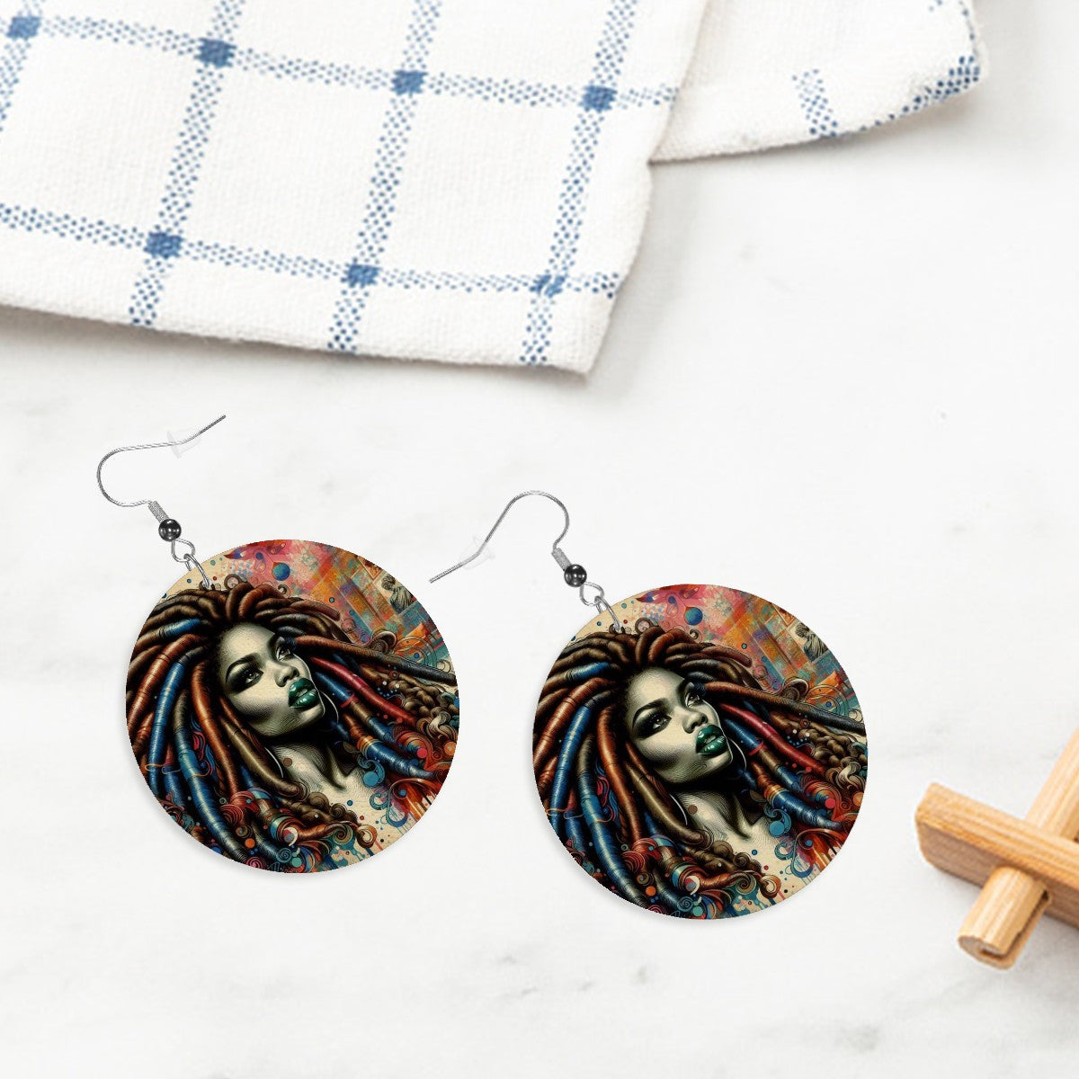 Leather Round Earrings - Velvet's View
