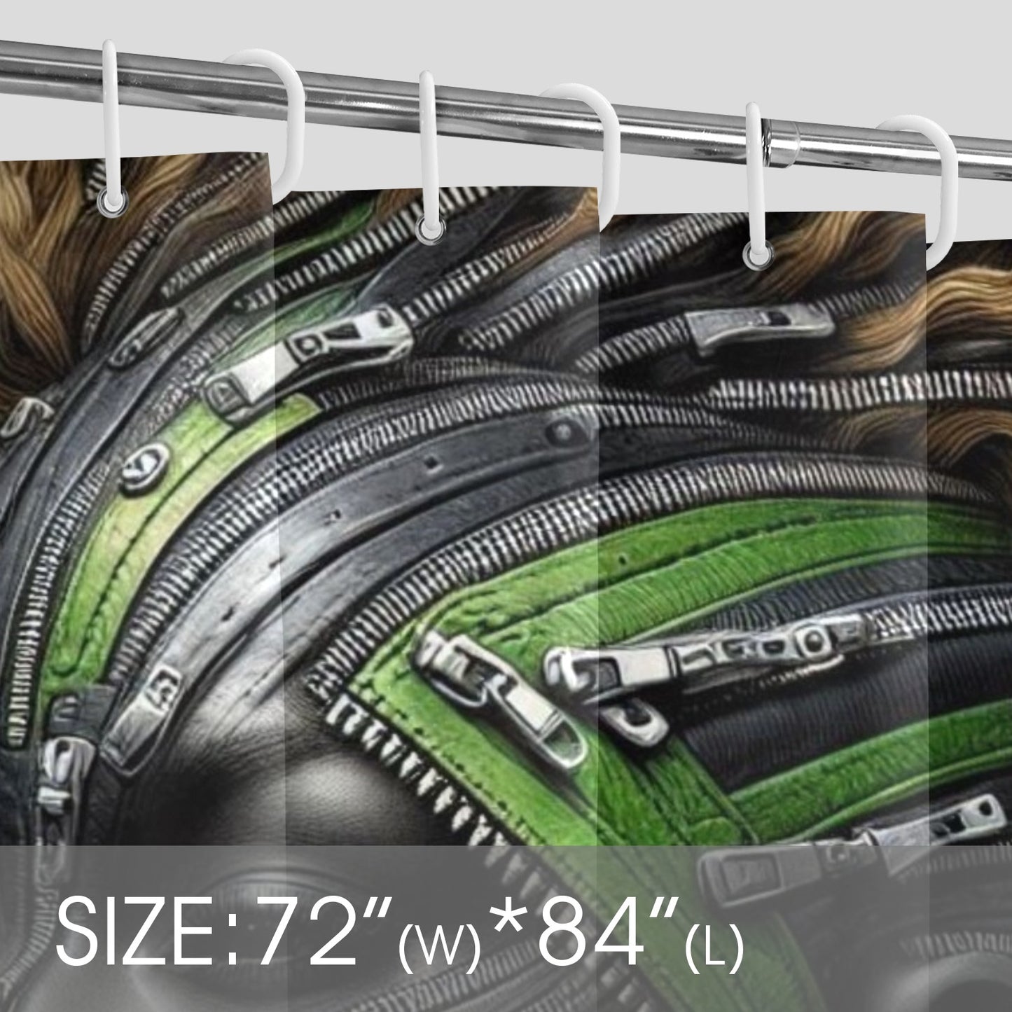 Shower Curtain - Velvet's View - Mechanical Muse - The Fusion of Fashion and Futurism - 72"x84" 1609
