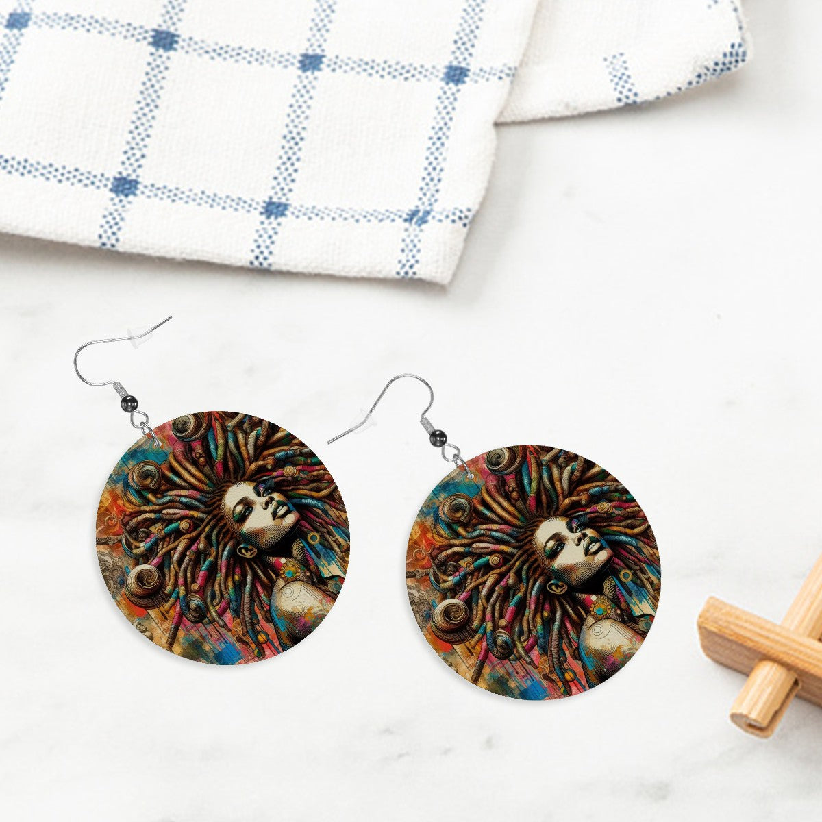Leather Round Earrings - Velvet's View