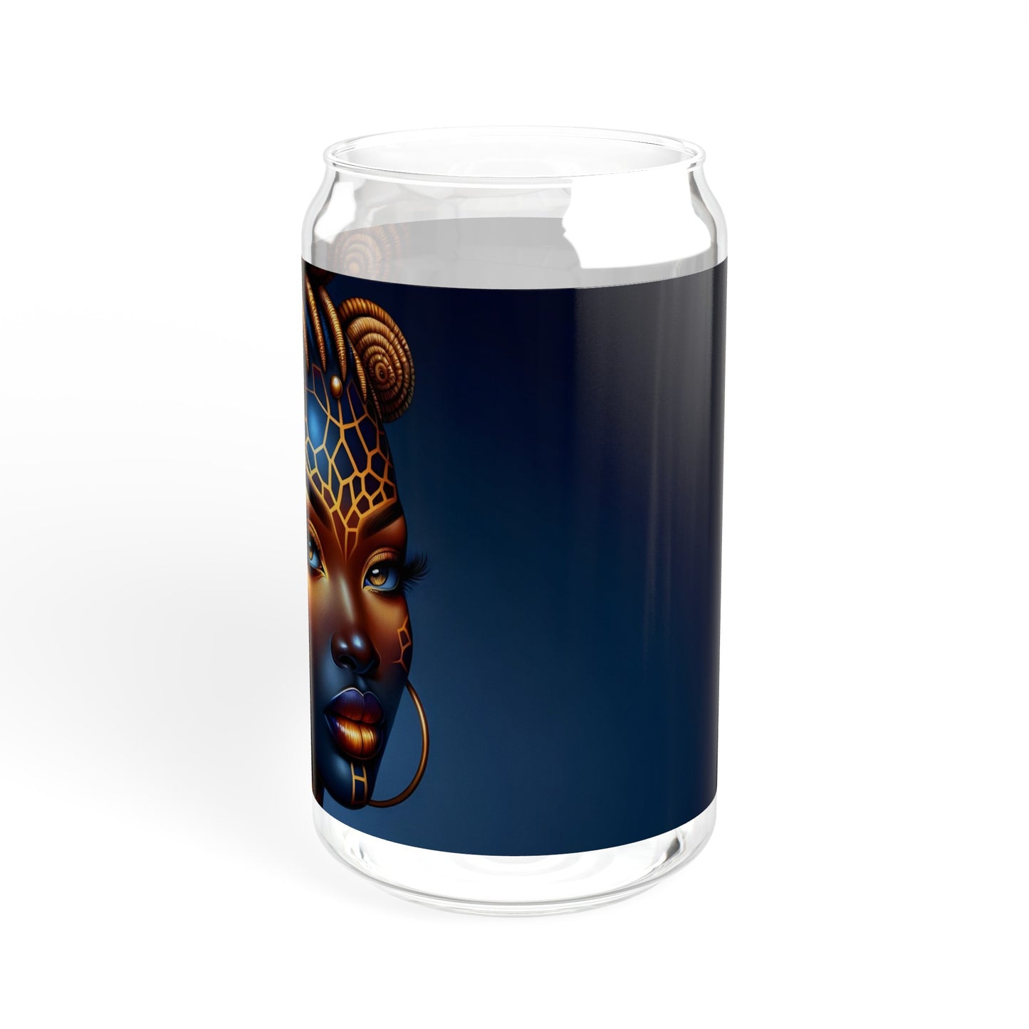 Sipper Glass - Black Girl Art - Velvet's View - Regal Radiance Collection - 16oz