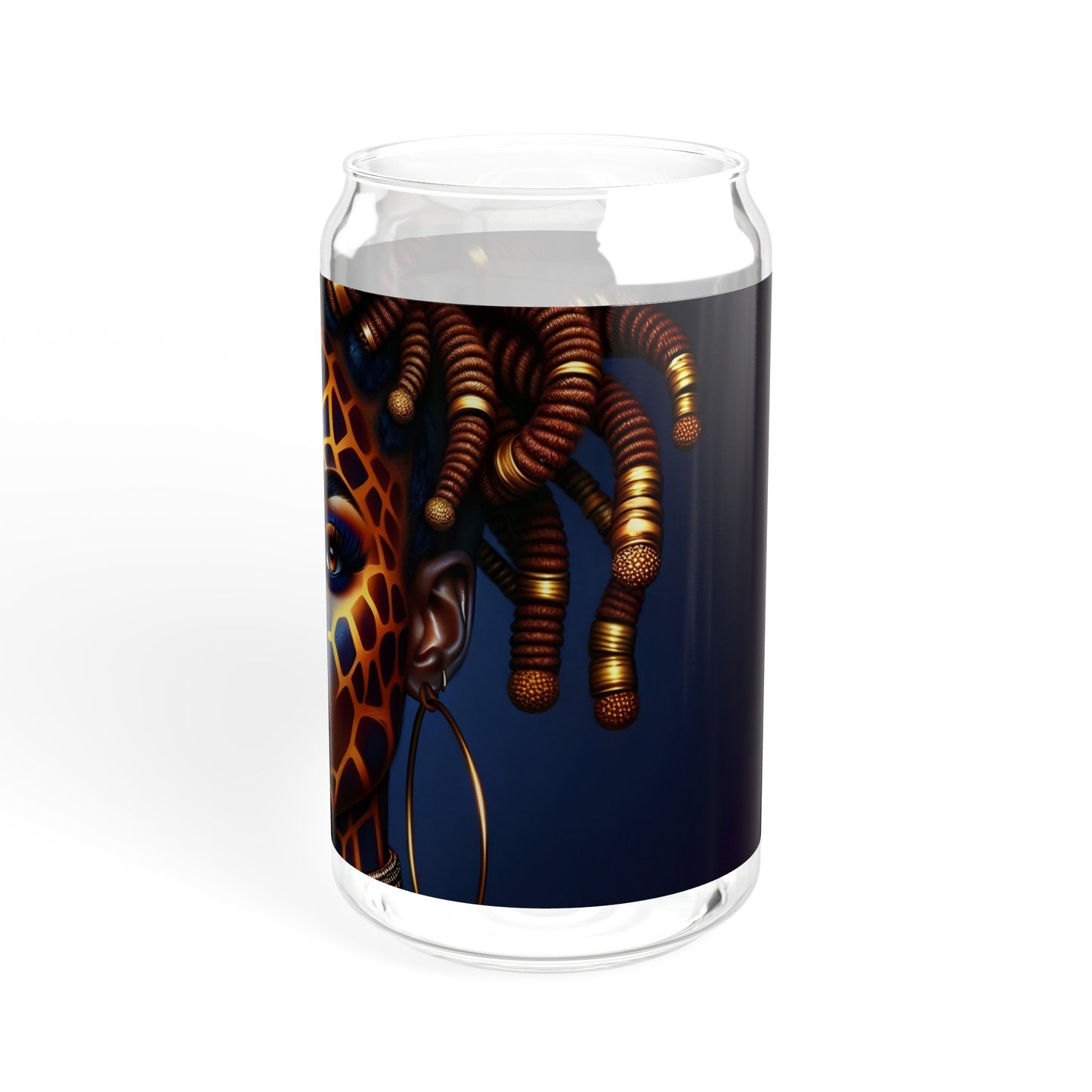 Sipper Glass - Black Girl Art - Velvet's View - Regal Radiance Collection - 16oz