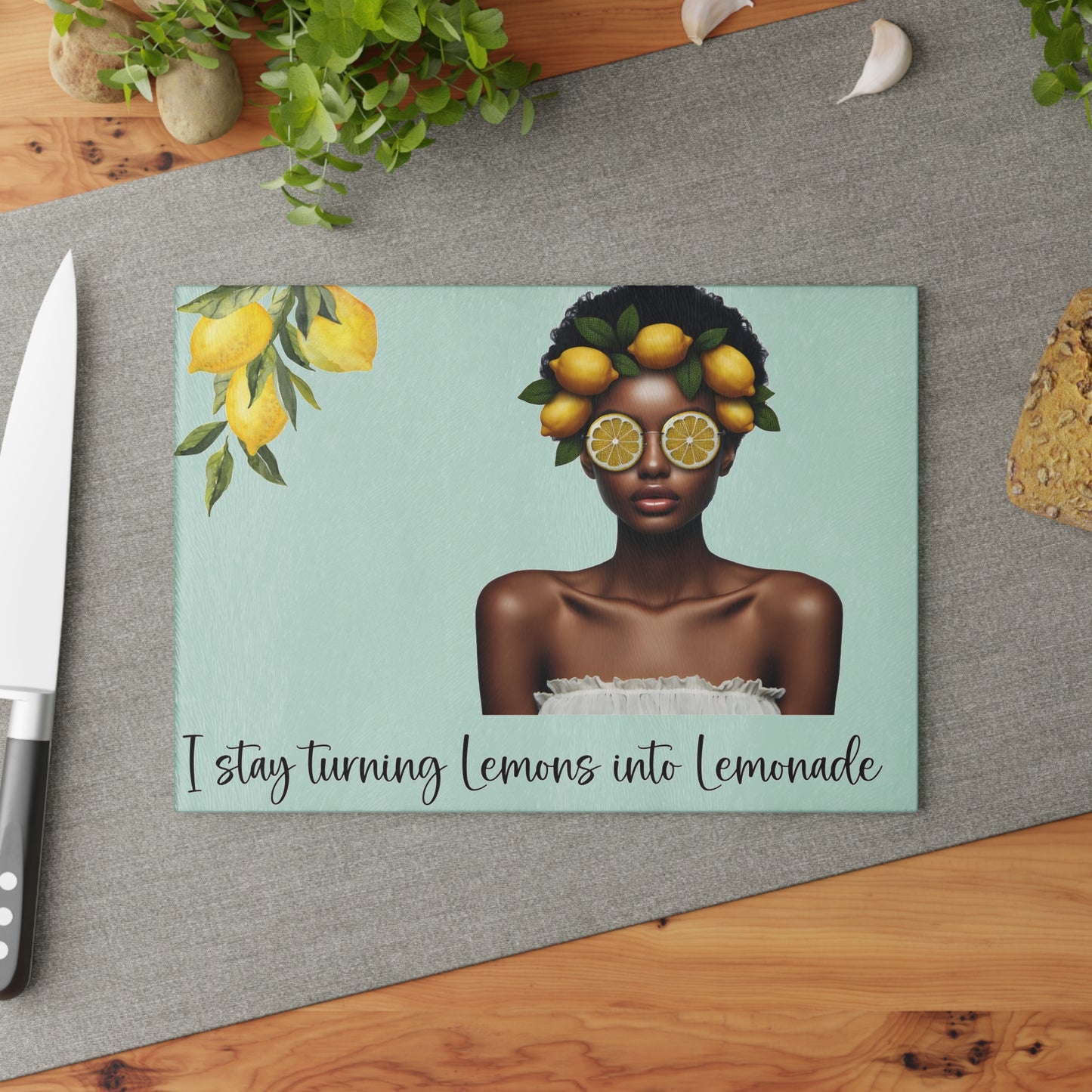 Glass Cutting Board - Velvet's View: The Lemon Delight Collection – 2015
