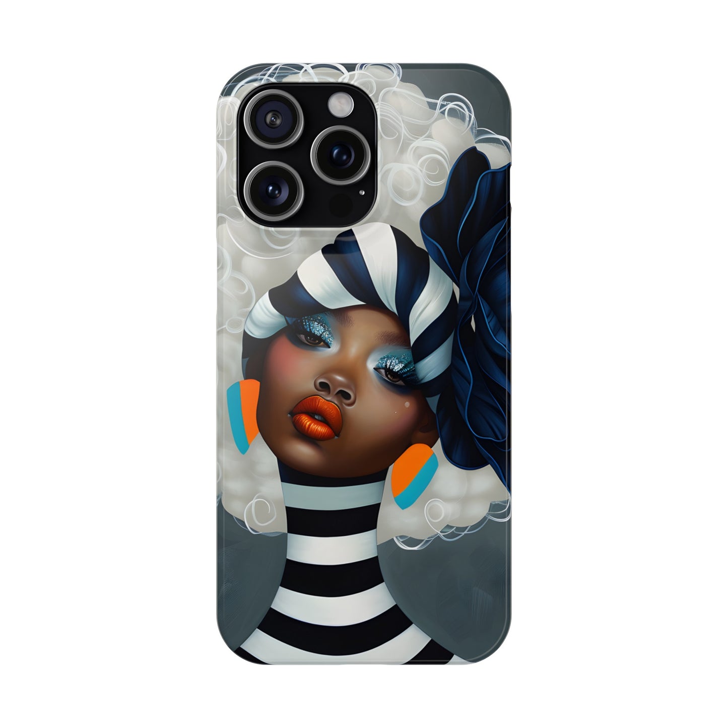 Slim Phone Cases - Black Girl Art - Velvet's View - Ethereal Vibrance