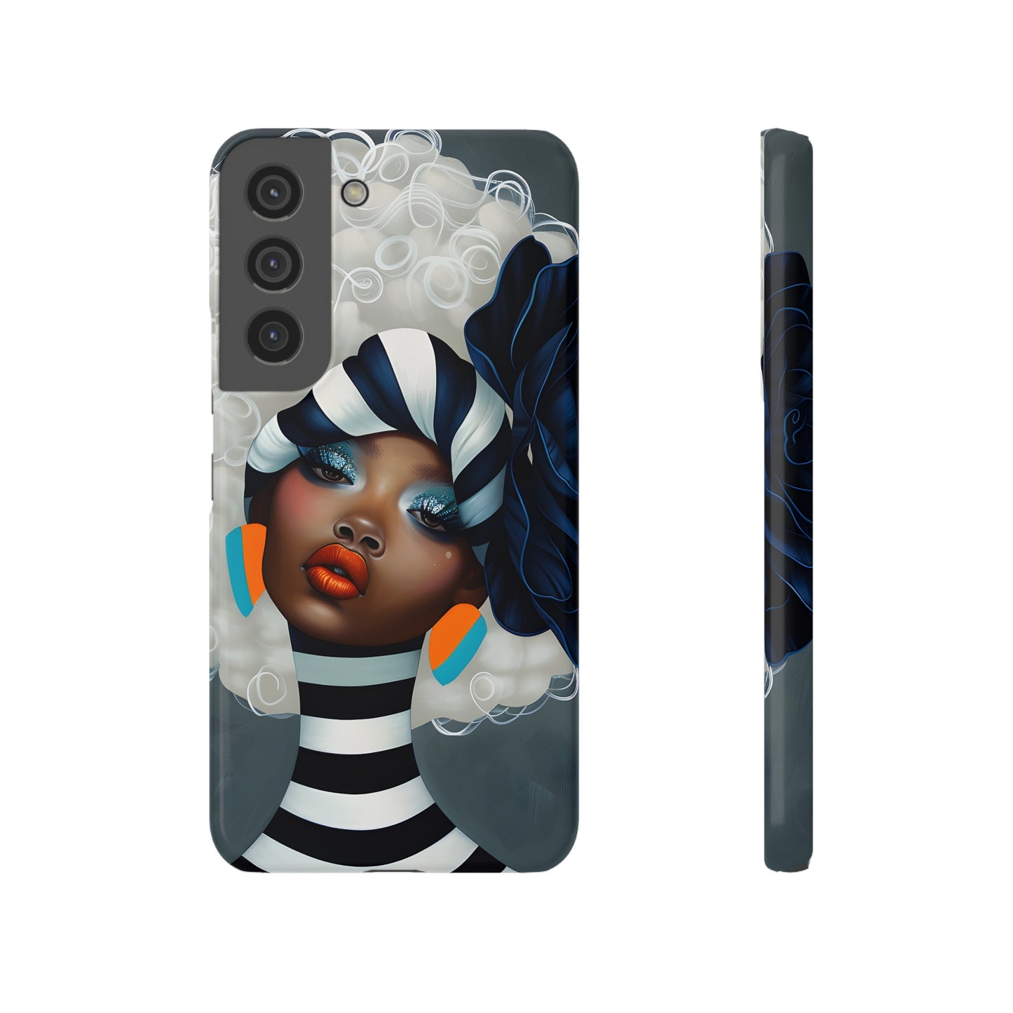 Slim Phone Cases - Black Girl Art - Velvet's View - Ethereal Vibrance