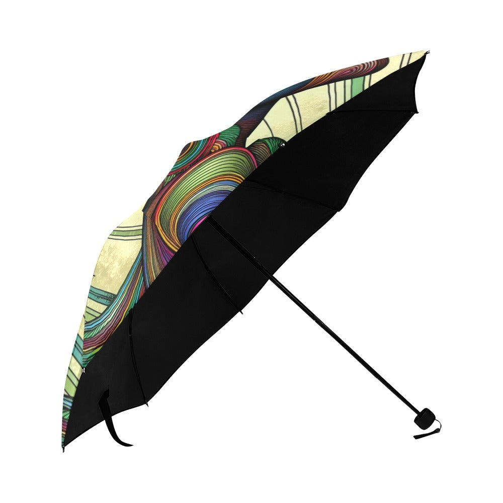 Rhythmic Radiance: Afrocentric Artistry for Fashion Accessories Collection - Anti-UV Foldable Umbrella (U08) - #2013
