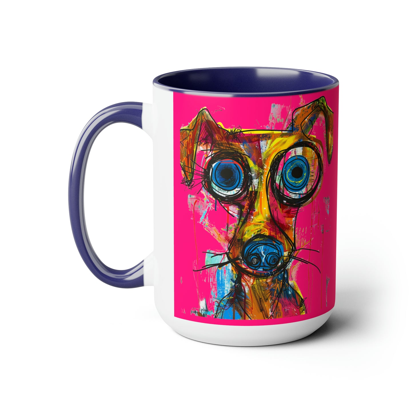Funny Dog Two-Tone Coffee Mugs, 15oz