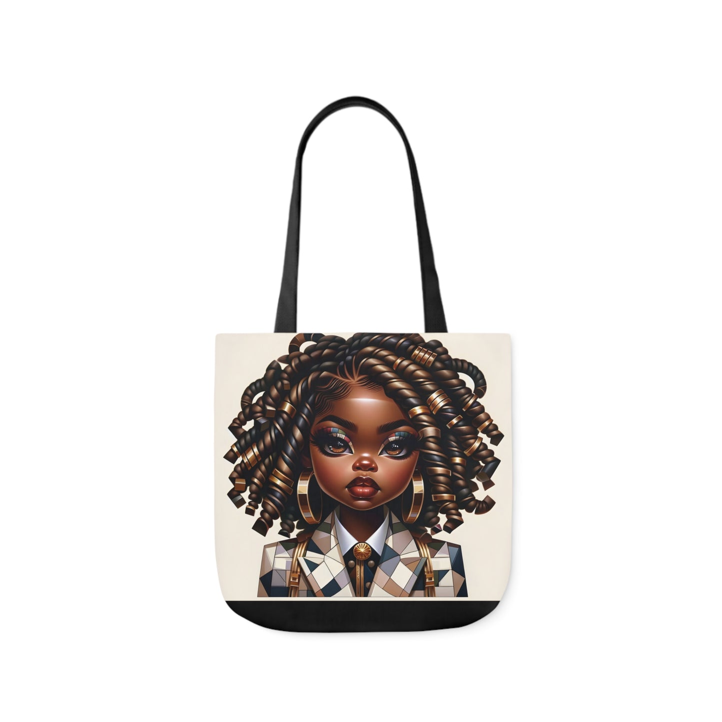 Canvas Tote Bag, 5-Color Straps - Regal Radiance: Tote Art Collection - #2011A