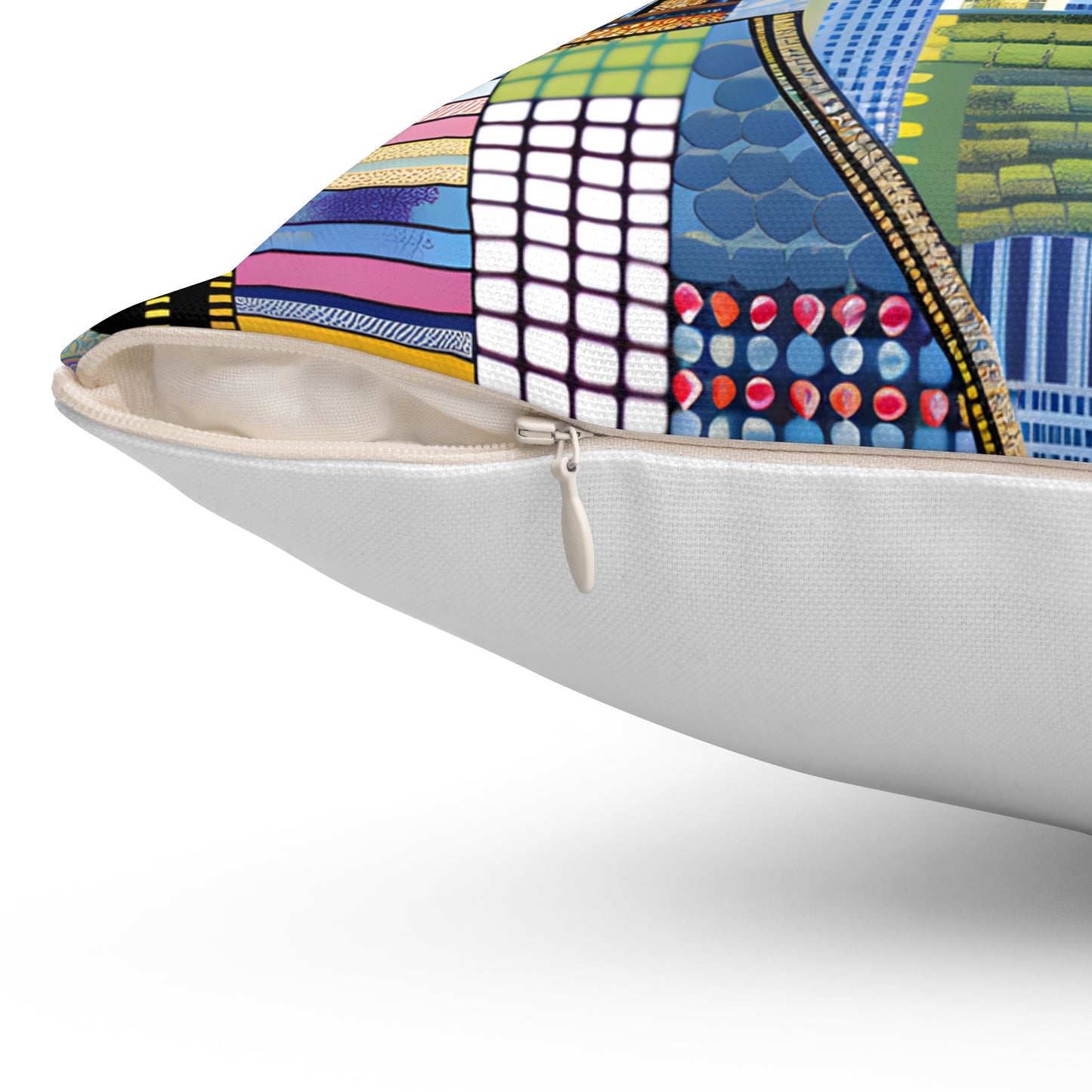 Spun Polyester Square Pillow - Black Girl Art - Velvet's View - Vibrant Visions - The Bohemian Collection
