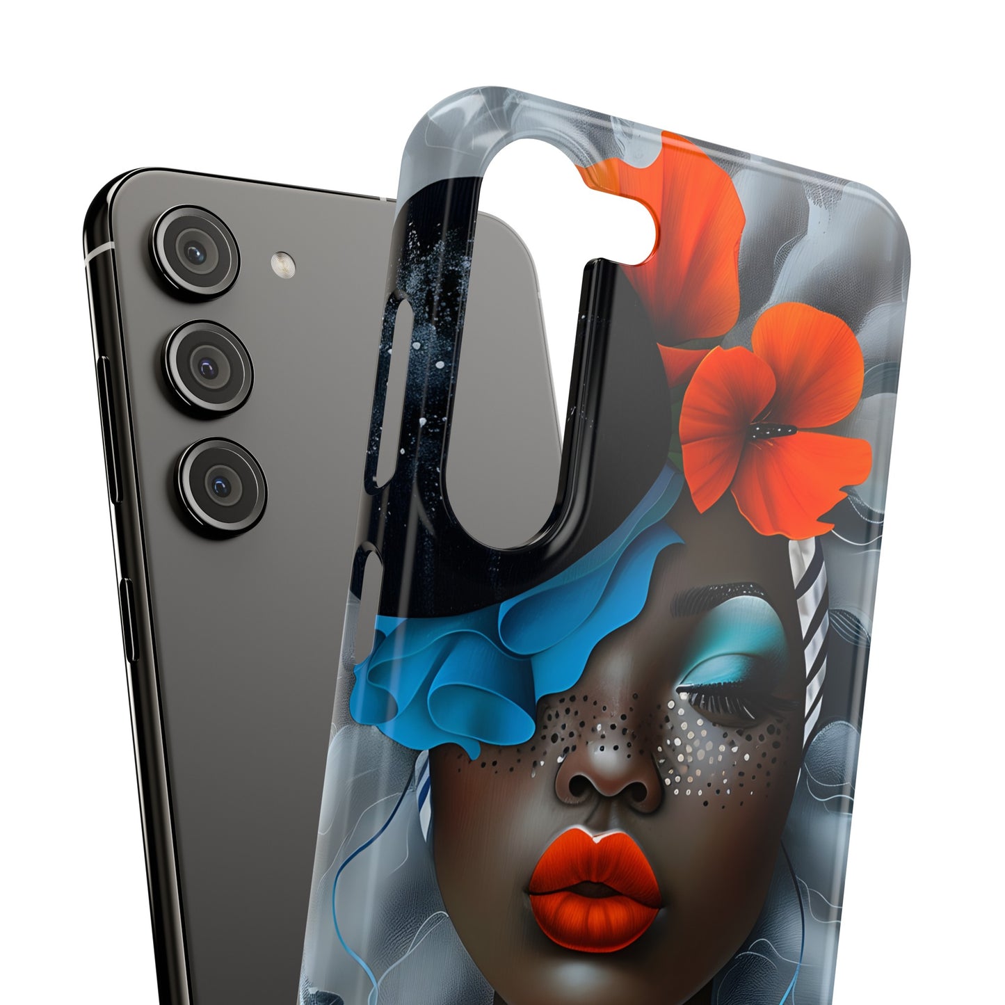 Slim Phone Cases - Black Girl Art - Velvet's View - Ethereal Vibrance
