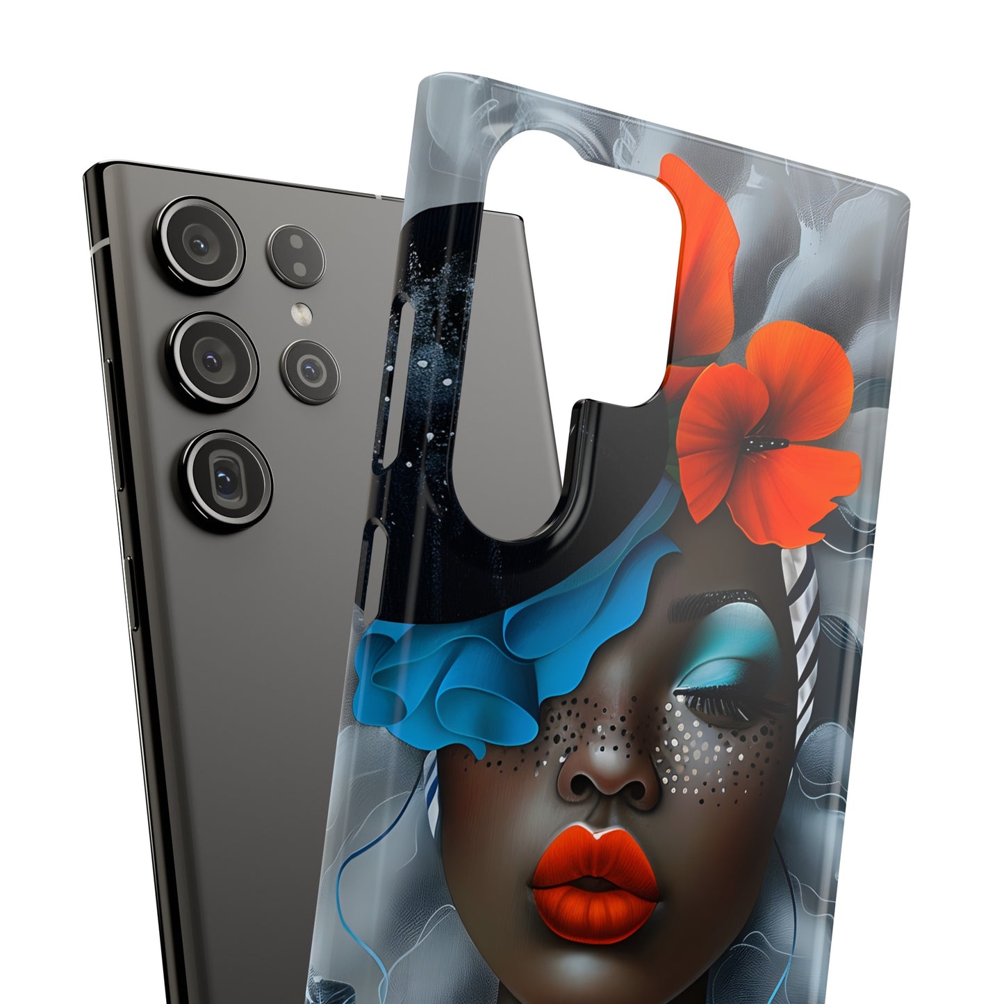 Slim Phone Cases - Black Girl Art - Velvet's View - Ethereal Vibrance