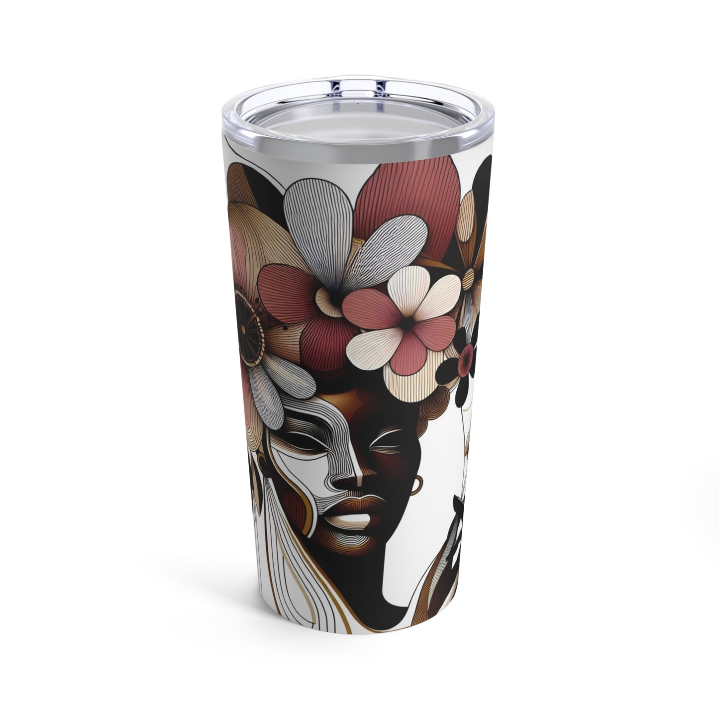 Tumbler 20oz - Black Girl Art - Velvet's View - Floral Whispers 607