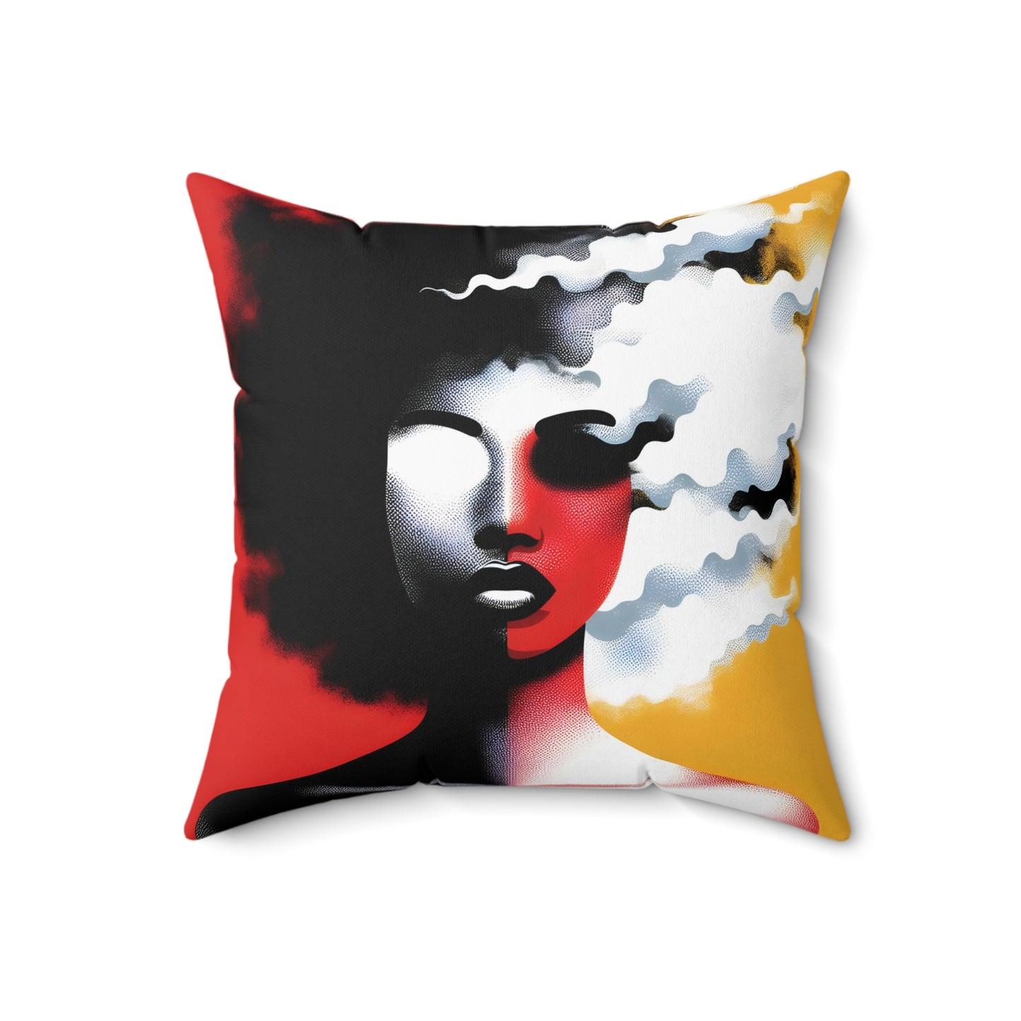 Spun Polyester Square Pillow - Black Girl Art - Velvet's View - Vibrant Visions Collection