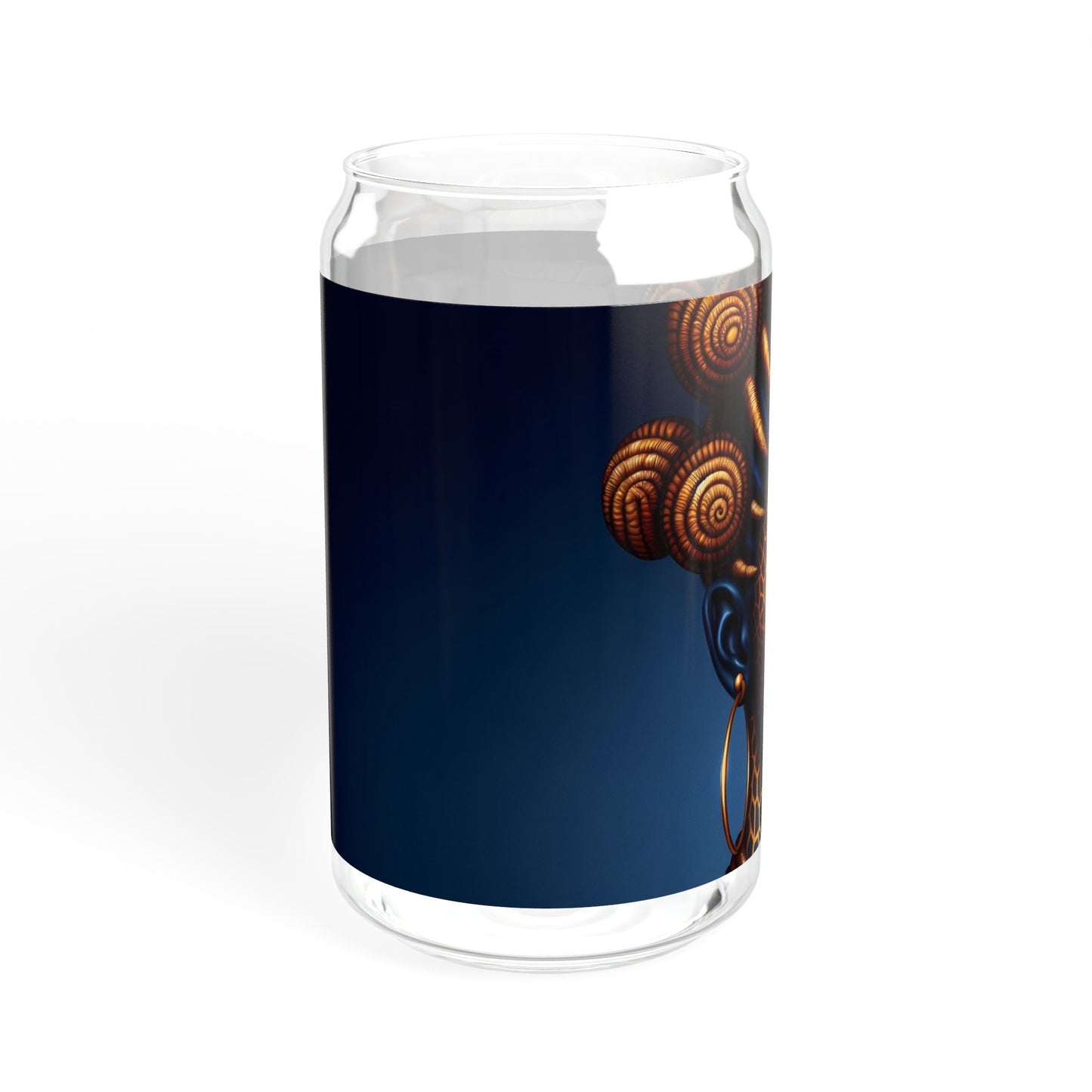 Sipper Glass - Black Girl Art - Velvet's View - Regal Radiance Collection - 16oz