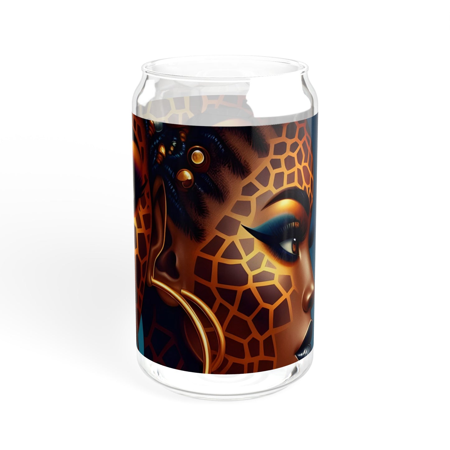 Sipper Glass - Black Girl Art - Velvet's View - Regal Radiance Collection - 16oz