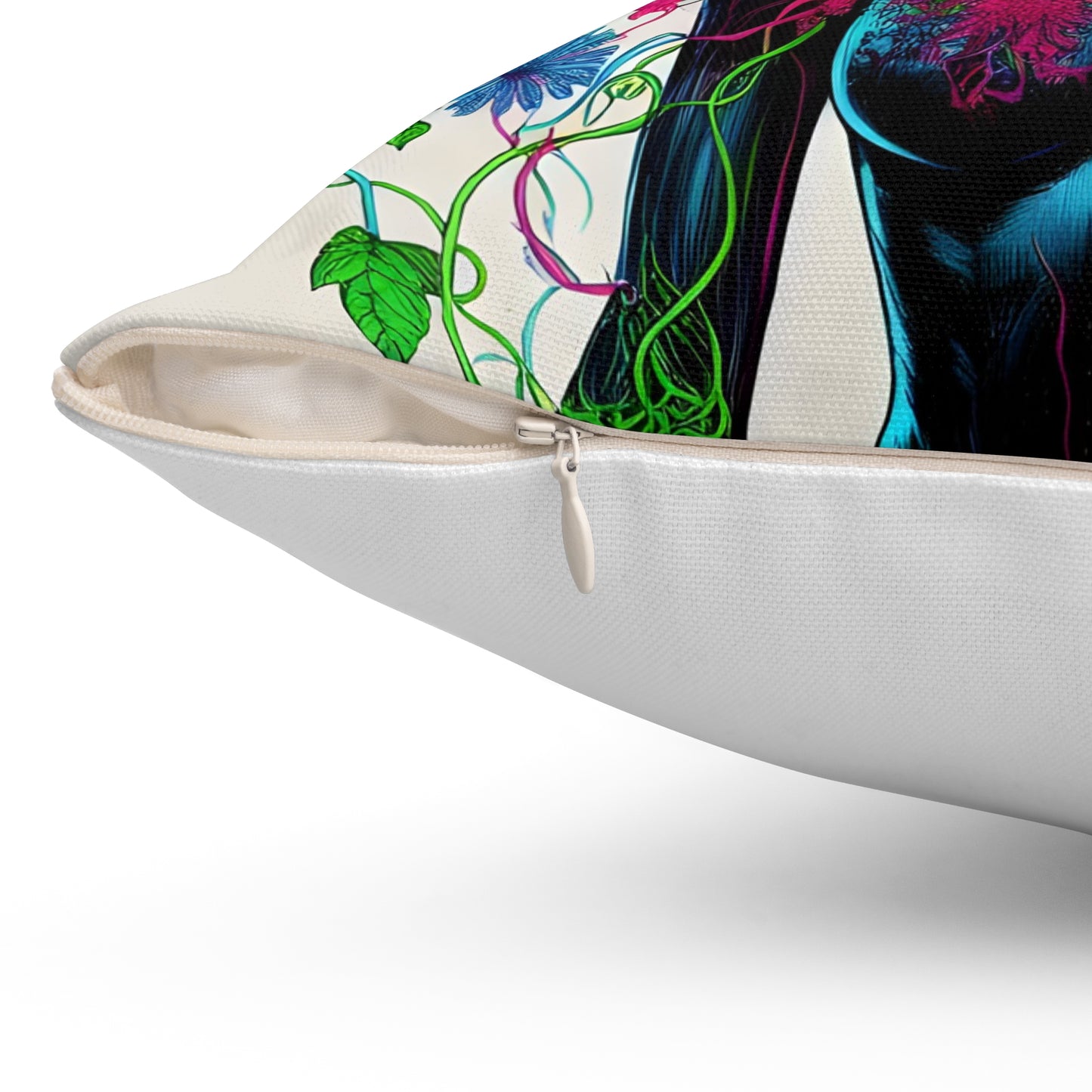 Spun Polyester Square Pillow - Floral Fusion - #2011