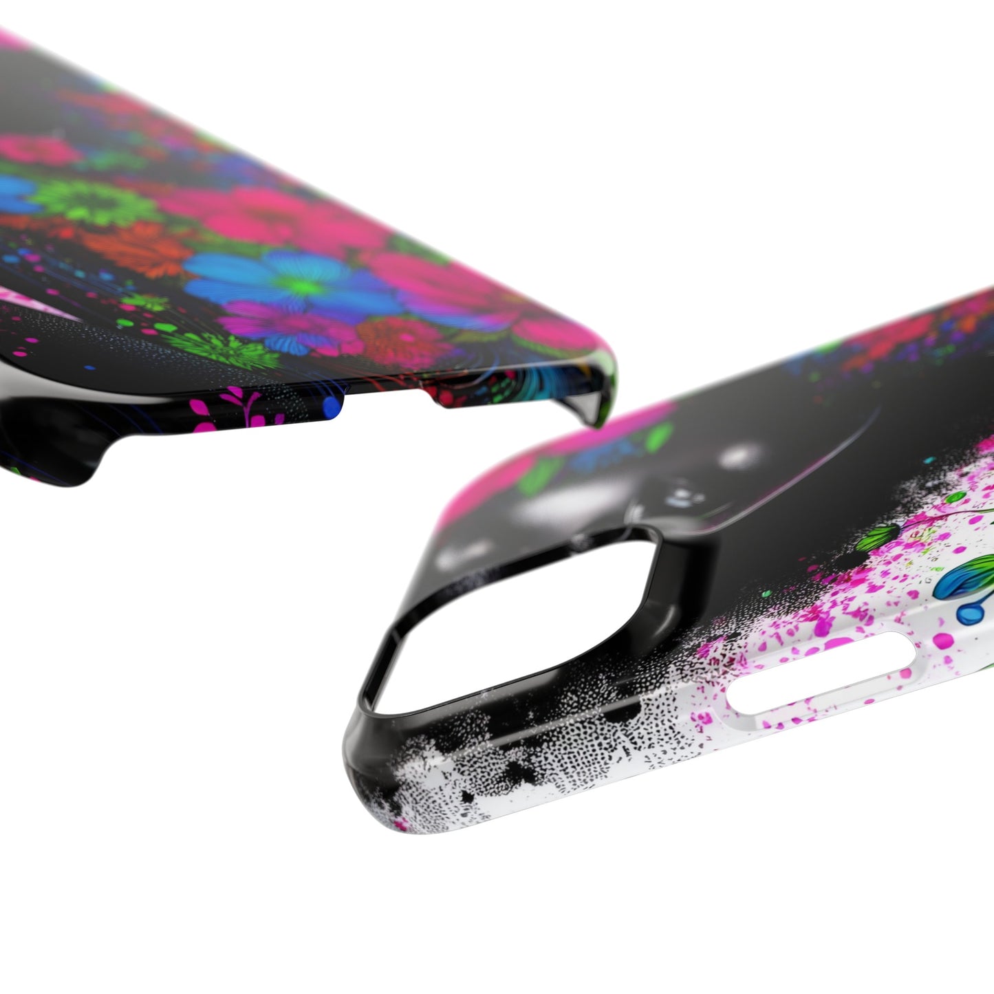 Slim Phone Cases - Black Girl Art - Velvet's View - Floral Fusion - The Essence of Nature and Beauty