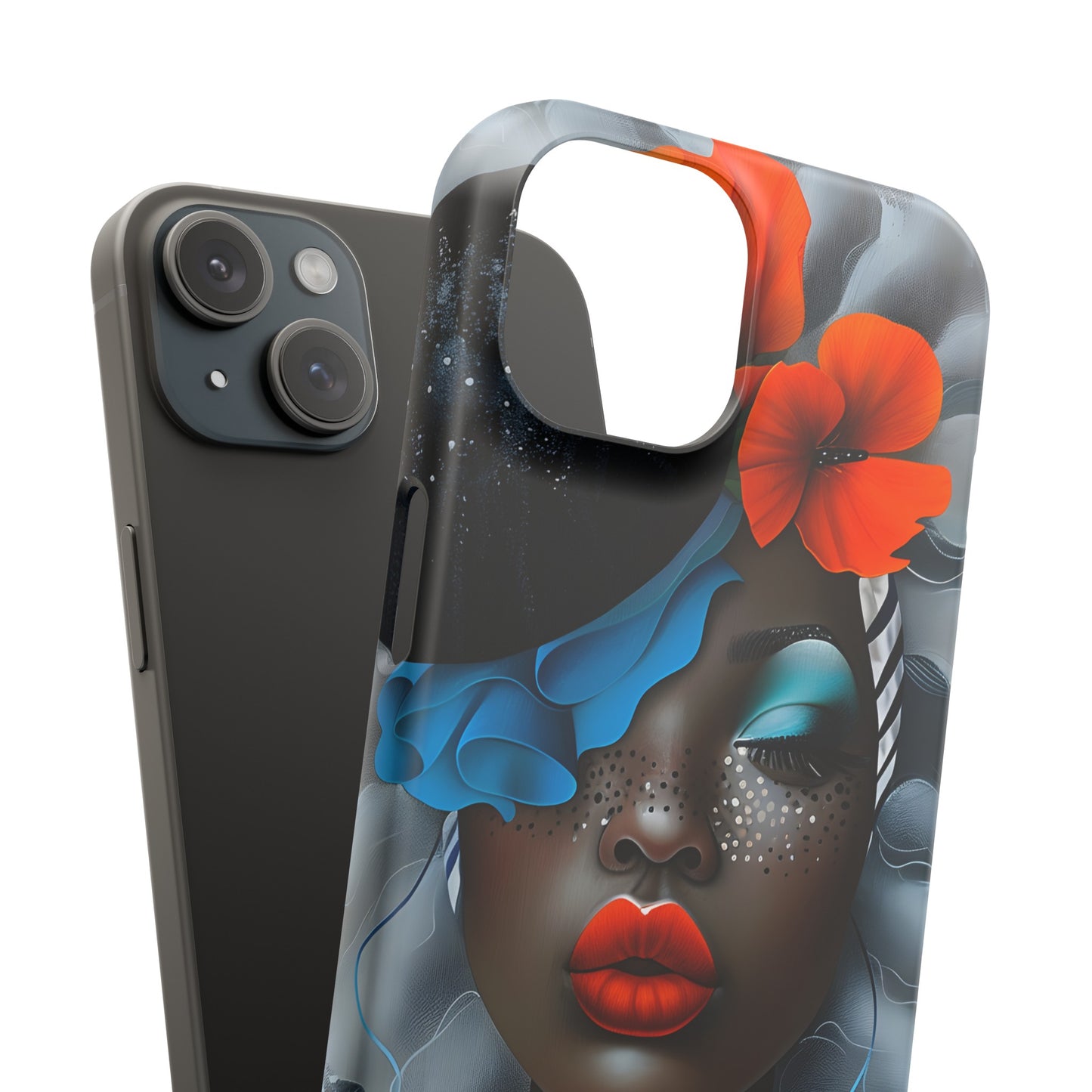 Slim Phone Cases - Black Girl Art - Velvet's View - Ethereal Vibrance