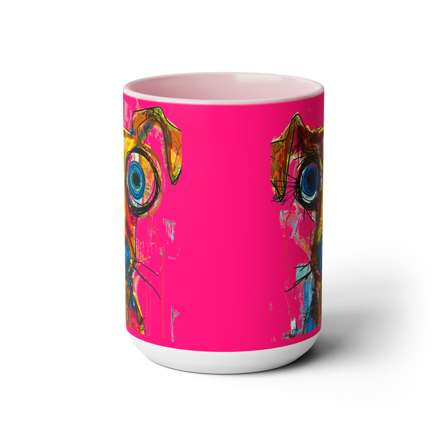 Funny Dog Two-Tone Coffee Mugs, 15oz