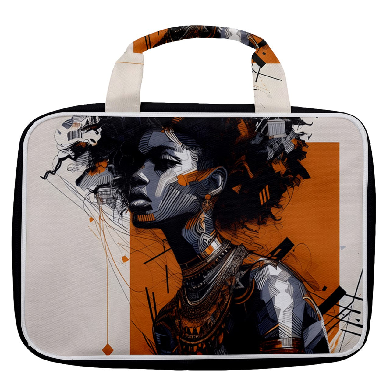AfroFuturistic Elegance Collection - Travel Toiletry Bag With Hanging Hook - #2011