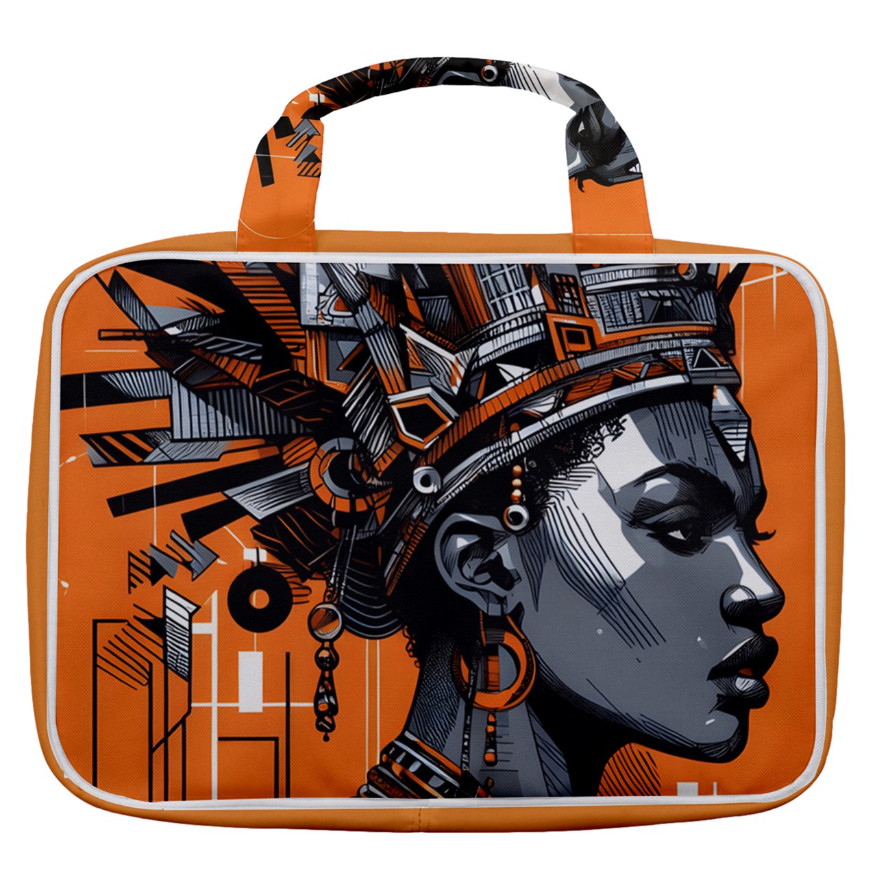 AfroFuturistic Elegance Collection - Travel Toiletry Bag With Hanging Hook - #2015