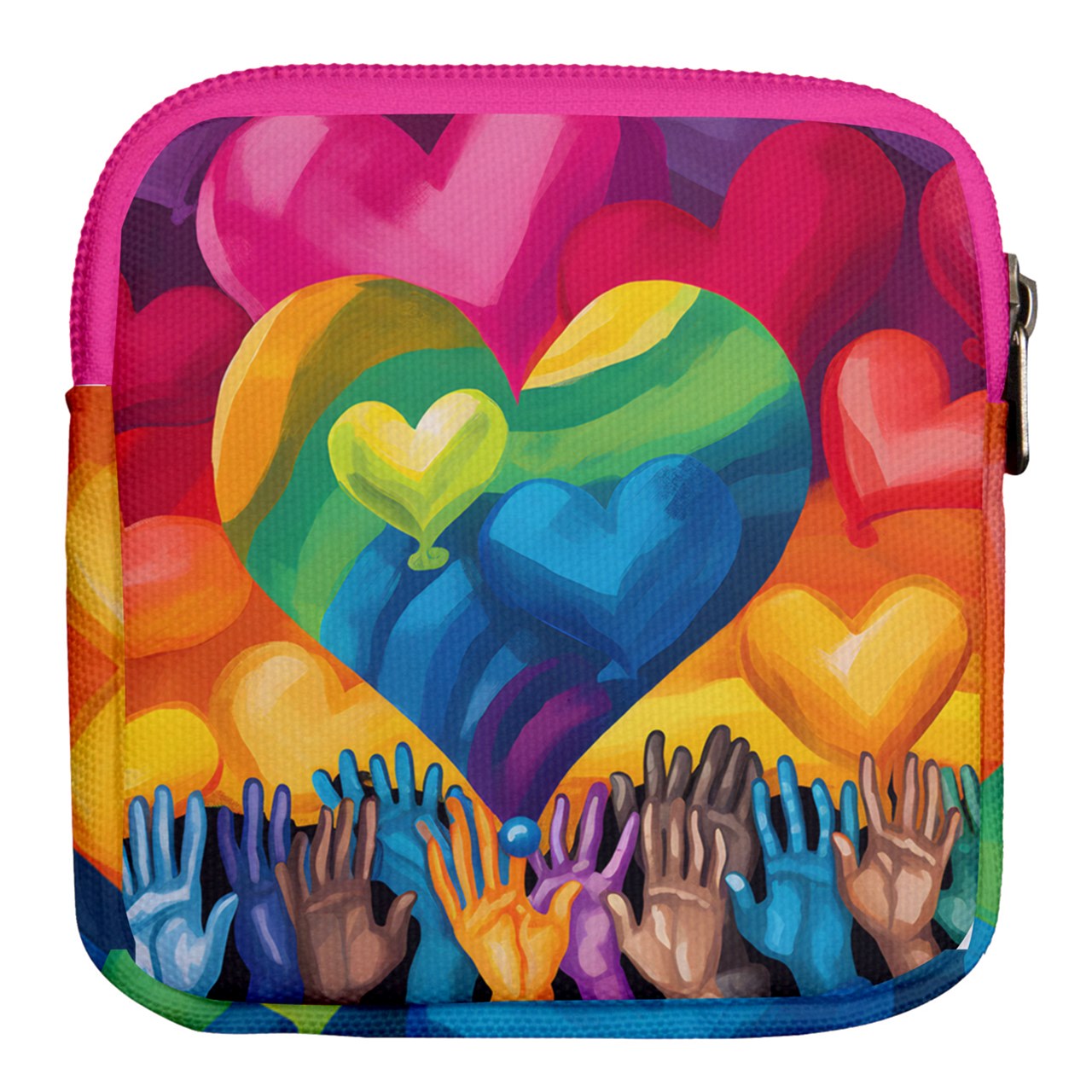 Radiant Hearts - Mini Square Pouch - #2017