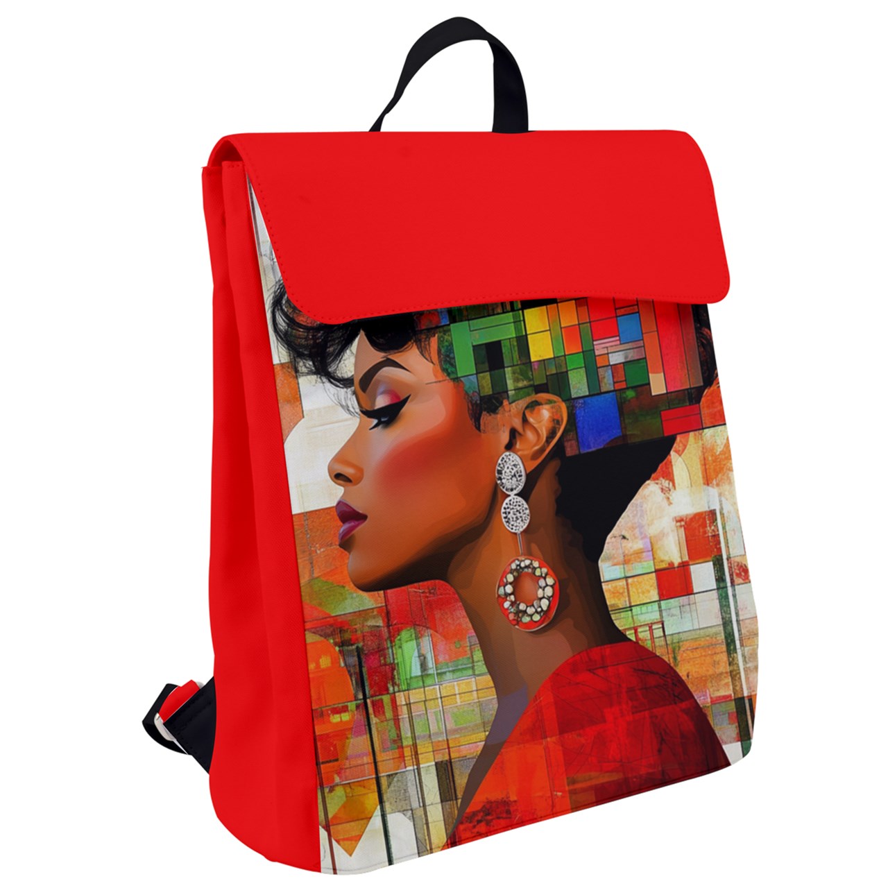 Vibrant Visions: Art-Inspired Elegance for Everyday Life Collection - Flap Top Backpack #2012