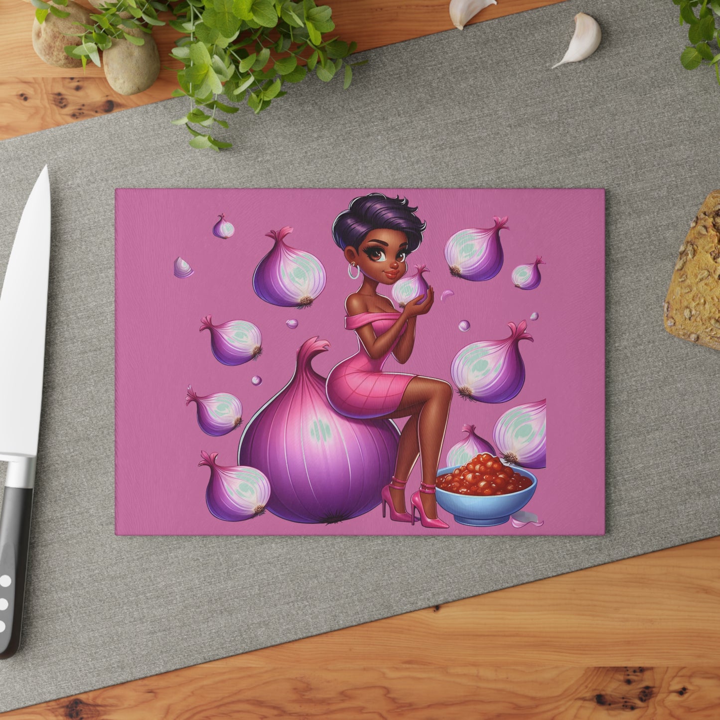 Glass Cutting Board - Onion Delight Glass Cutting Boards Collection 2011