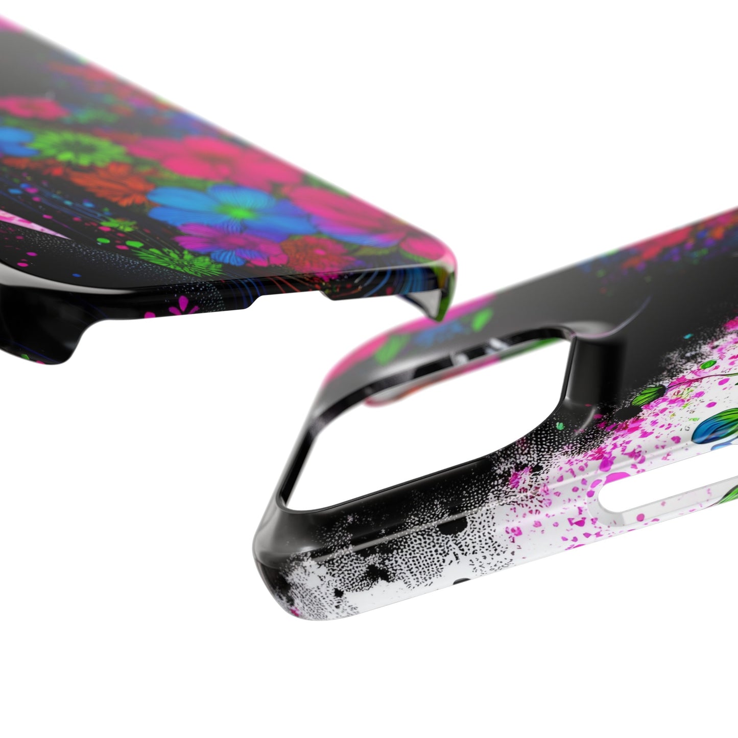 Slim Phone Cases - Black Girl Art - Velvet's View - Floral Fusion - The Essence of Nature and Beauty