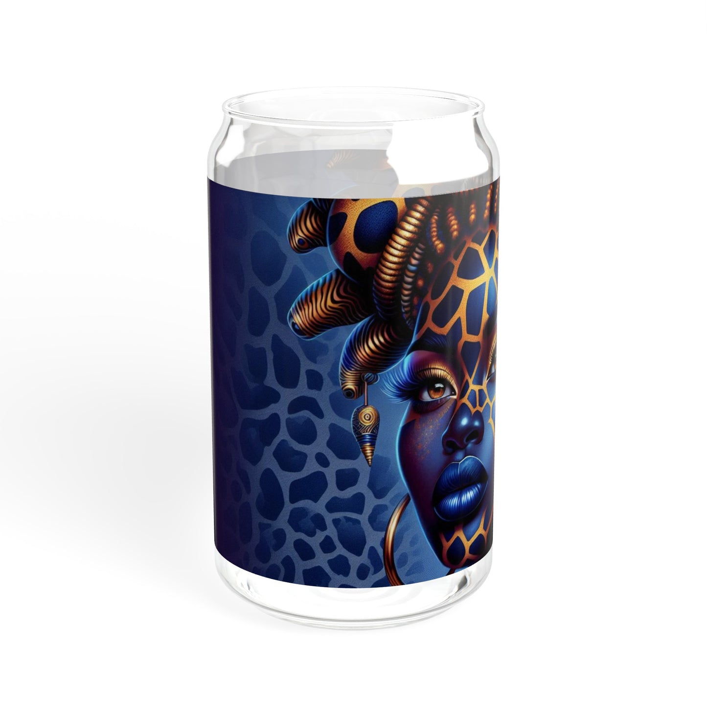 Sipper Glass - Black Girl Art - Velvet's View - Regal Radiance Collection - 16oz