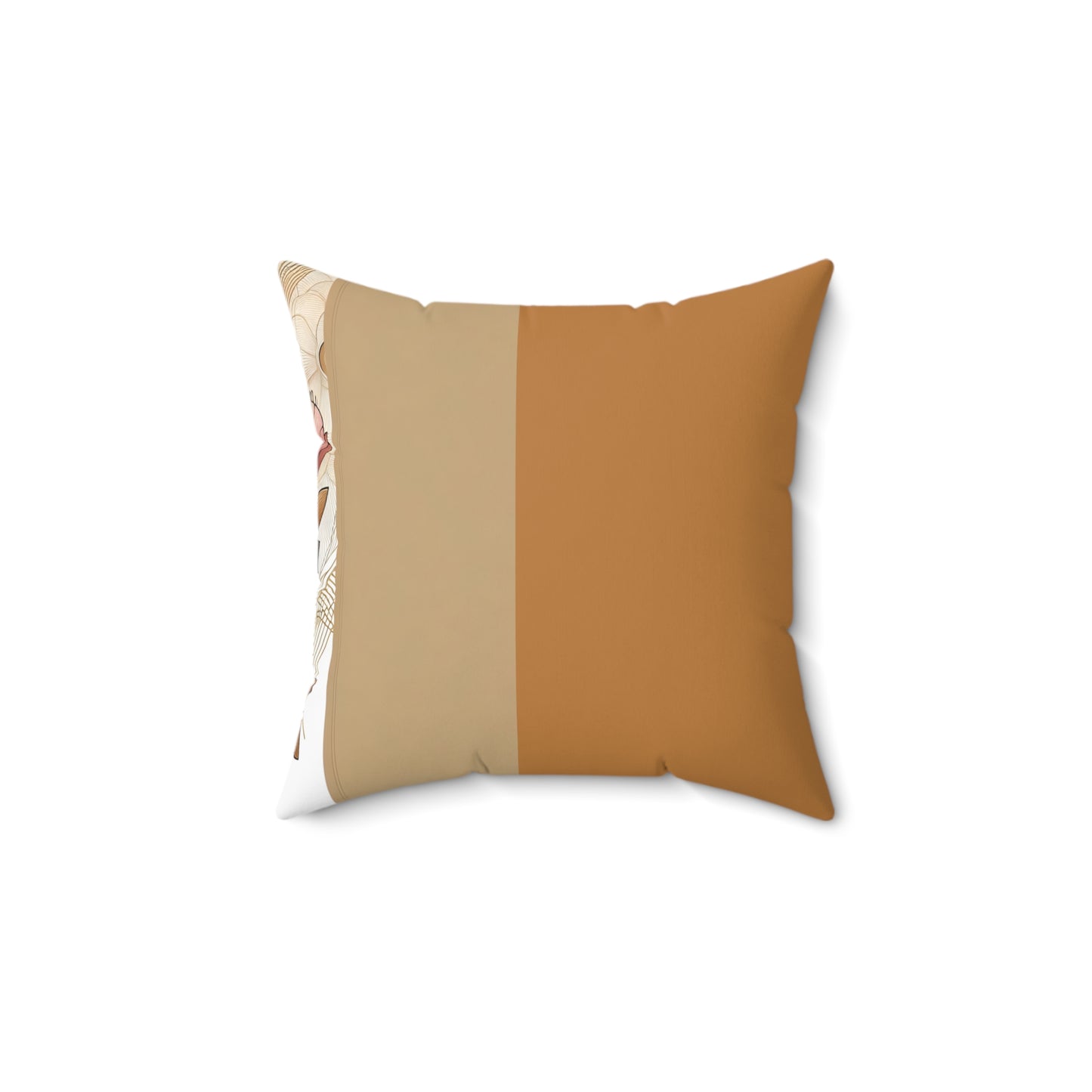 Spun Polyester Square Pillow - Black Girl Art - Velvet's View - Floral Whispers Collection -