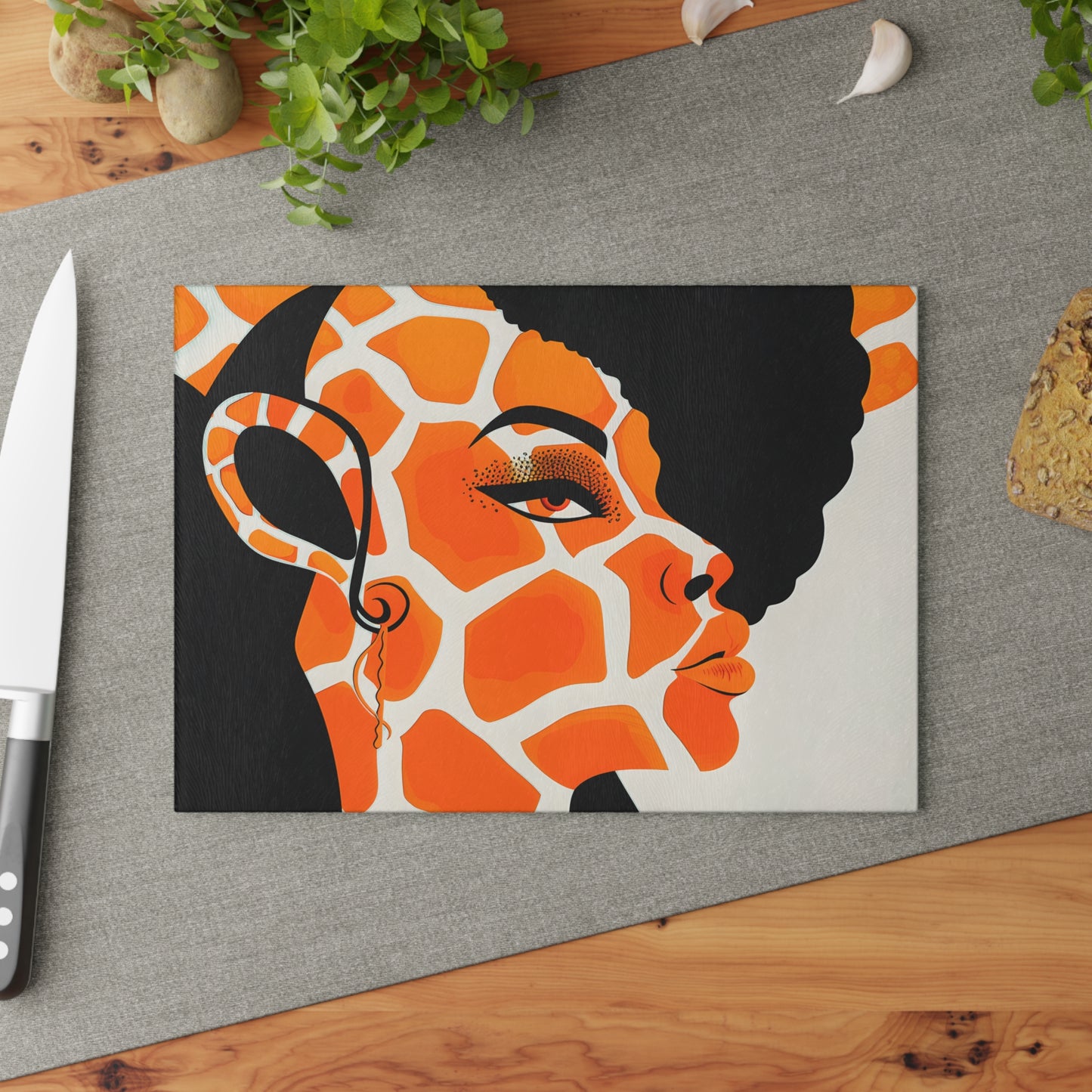 Glass Cutting Board - Giraffe Essence - A Fusion of Nature and Elegance Collection #2016