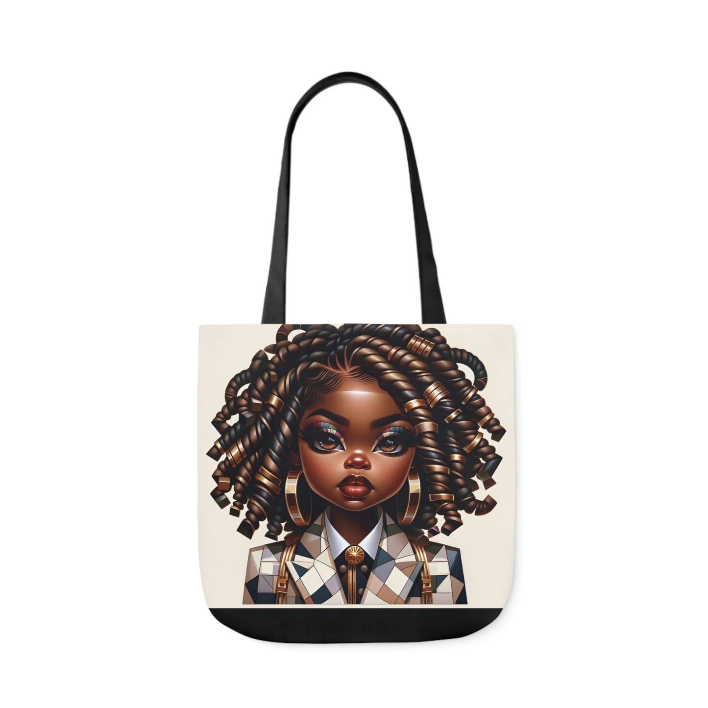 Canvas Tote Bag, 5-Color Straps - Regal Radiance: Tote Art Collection - #2011A