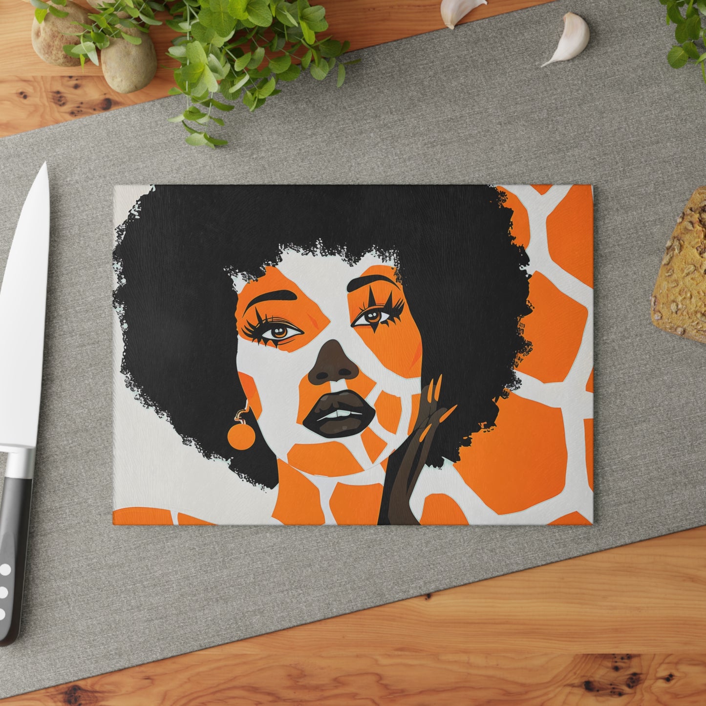 Giraffe Essence: A Fusion of Nature and Elegance Collection - Glass Cutting Board - #2011