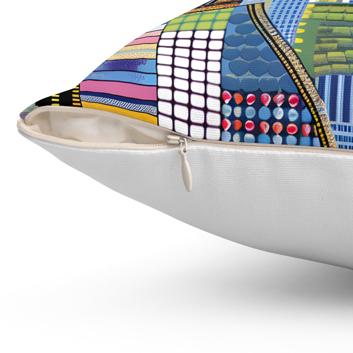 Spun Polyester Square Pillow - Black Girl Art - Velvet's View - Vibrant Visions - The Bohemian Collection