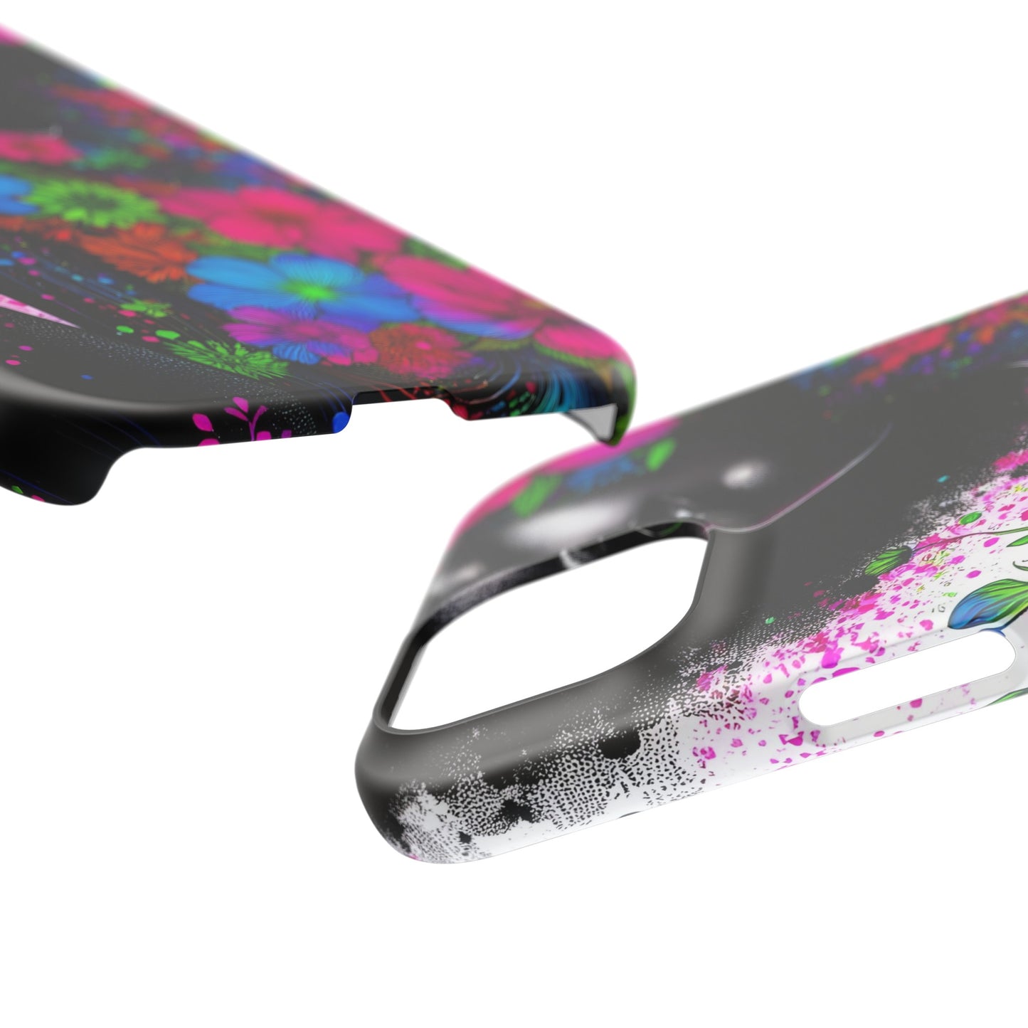 Slim Phone Cases - Black Girl Art - Velvet's View - Floral Fusion - The Essence of Nature and Beauty