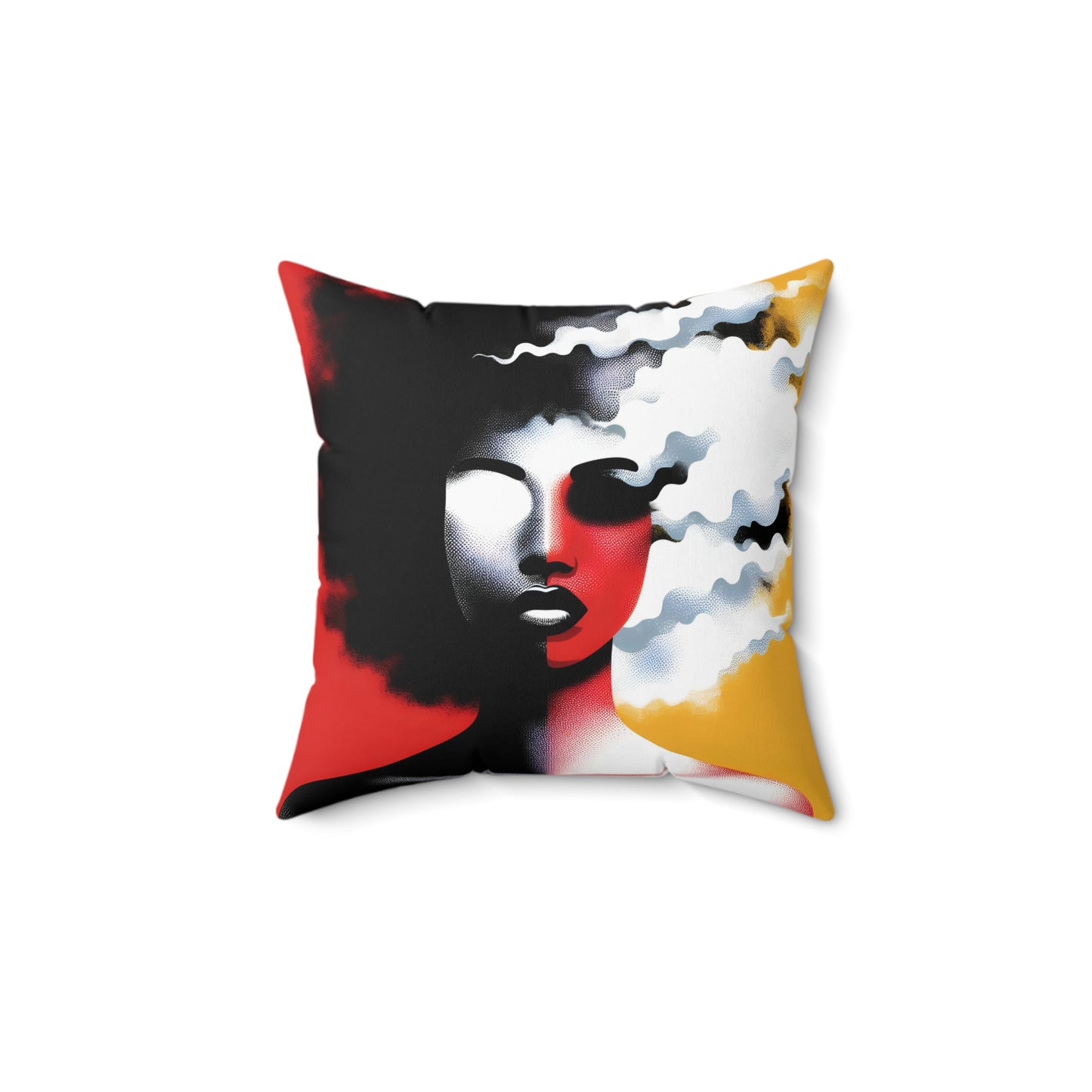 Spun Polyester Square Pillow - Black Girl Art - Velvet's View - Vibrant Visions Collection