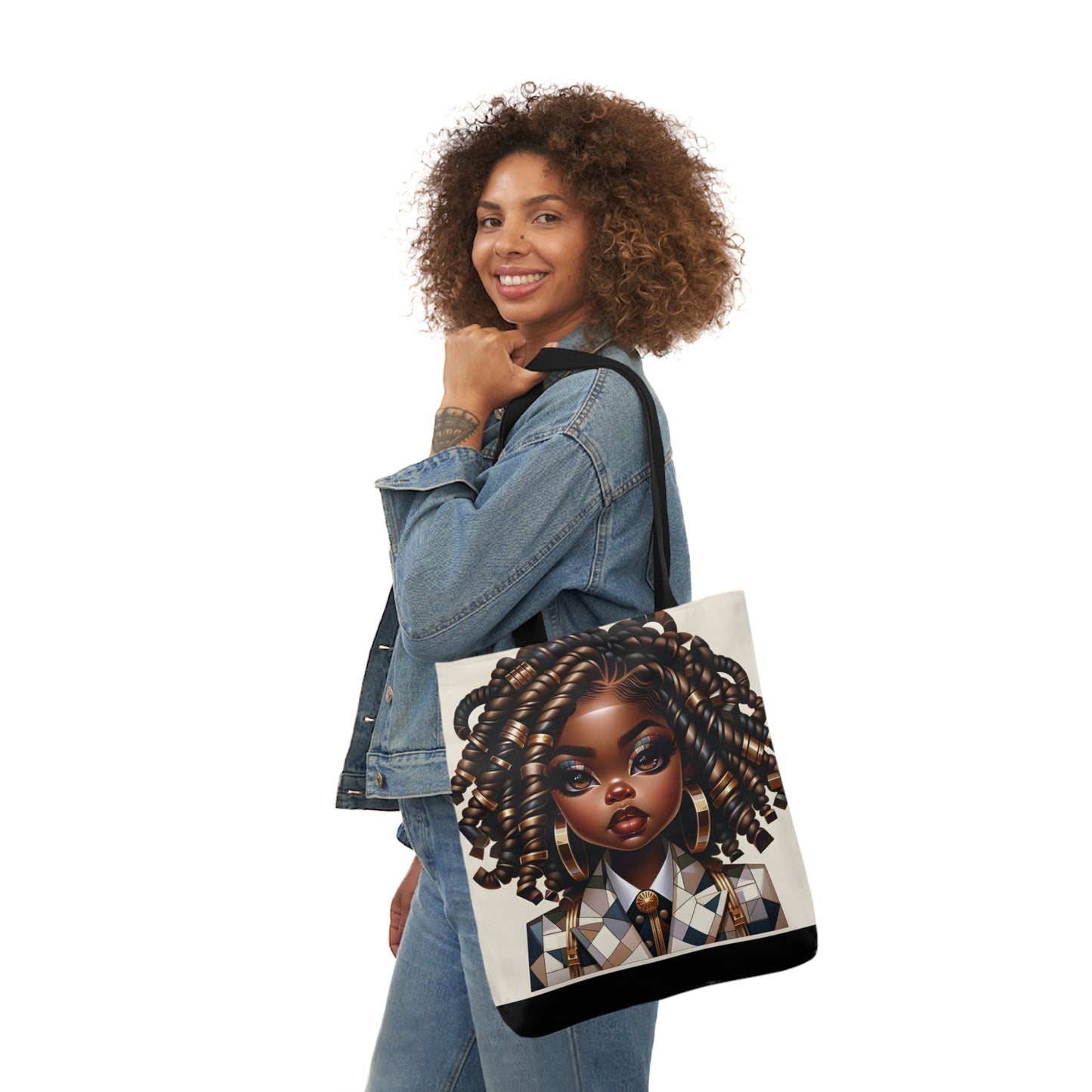 Canvas Tote Bag, 5-Color Straps - Regal Radiance: Tote Art Collection - #2011A