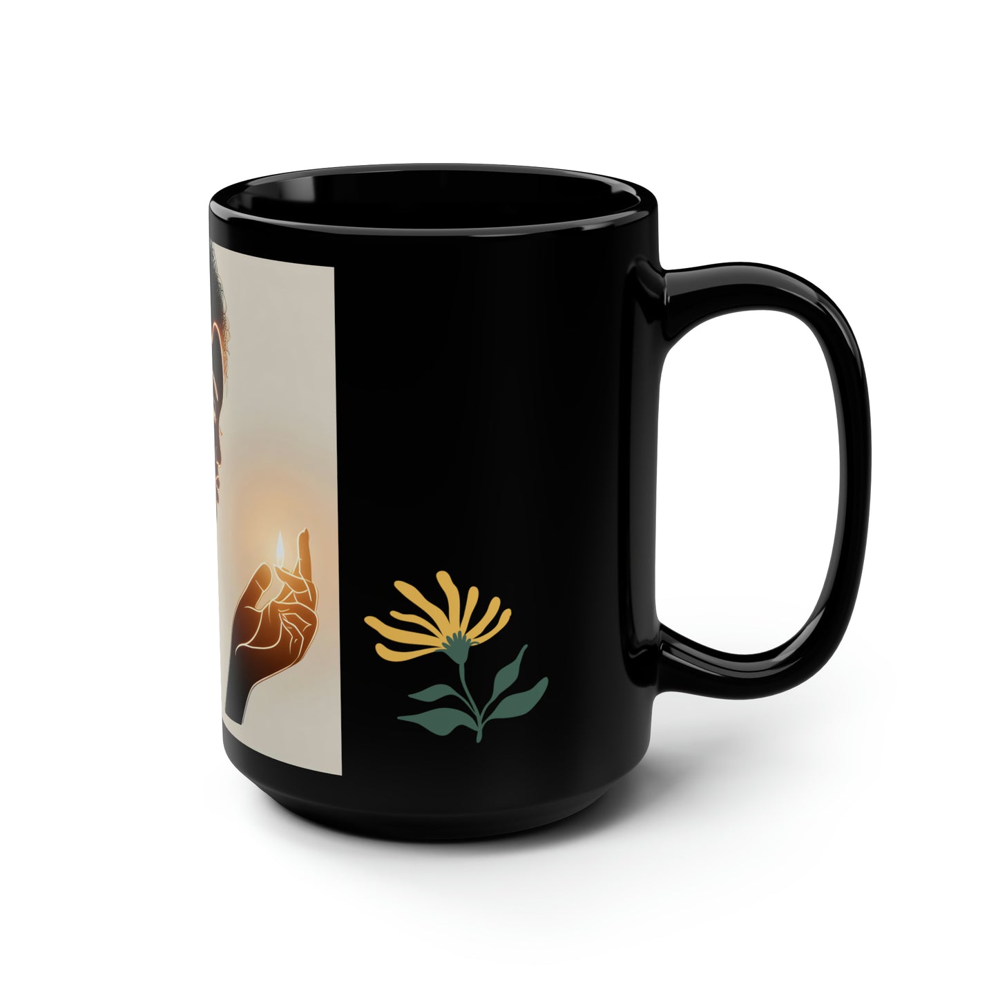 Velvets View - Full of Glow - Black Mug, 15oz