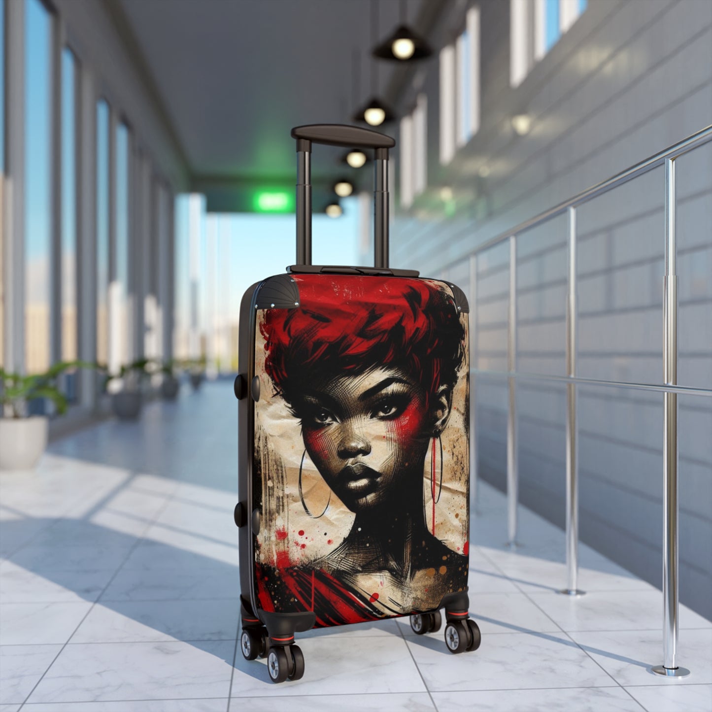 Bold Expressions: A Red and Black Journey - Suitcase - #2015