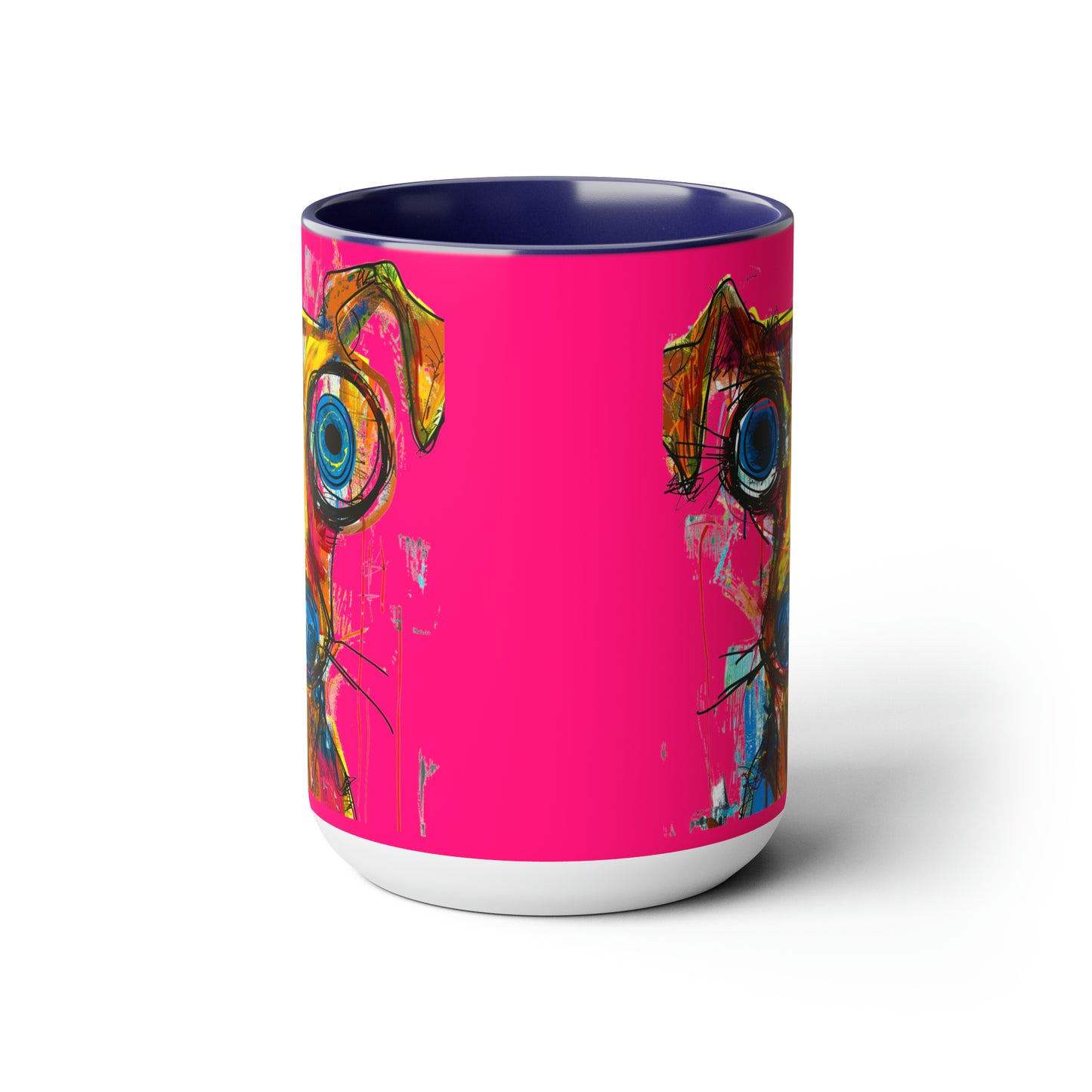 Funny Dog Two-Tone Coffee Mugs, 15oz