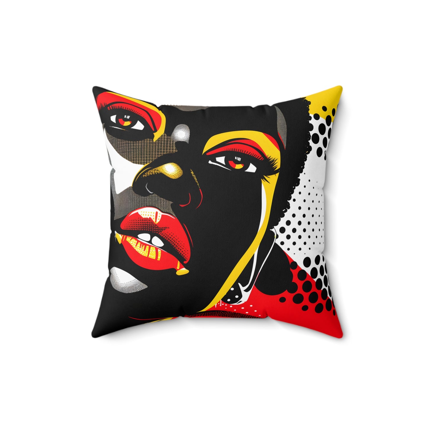 Spun Polyester Square Pillow - Black Girl Art - Velvet's View - Vibrant Visions Collection