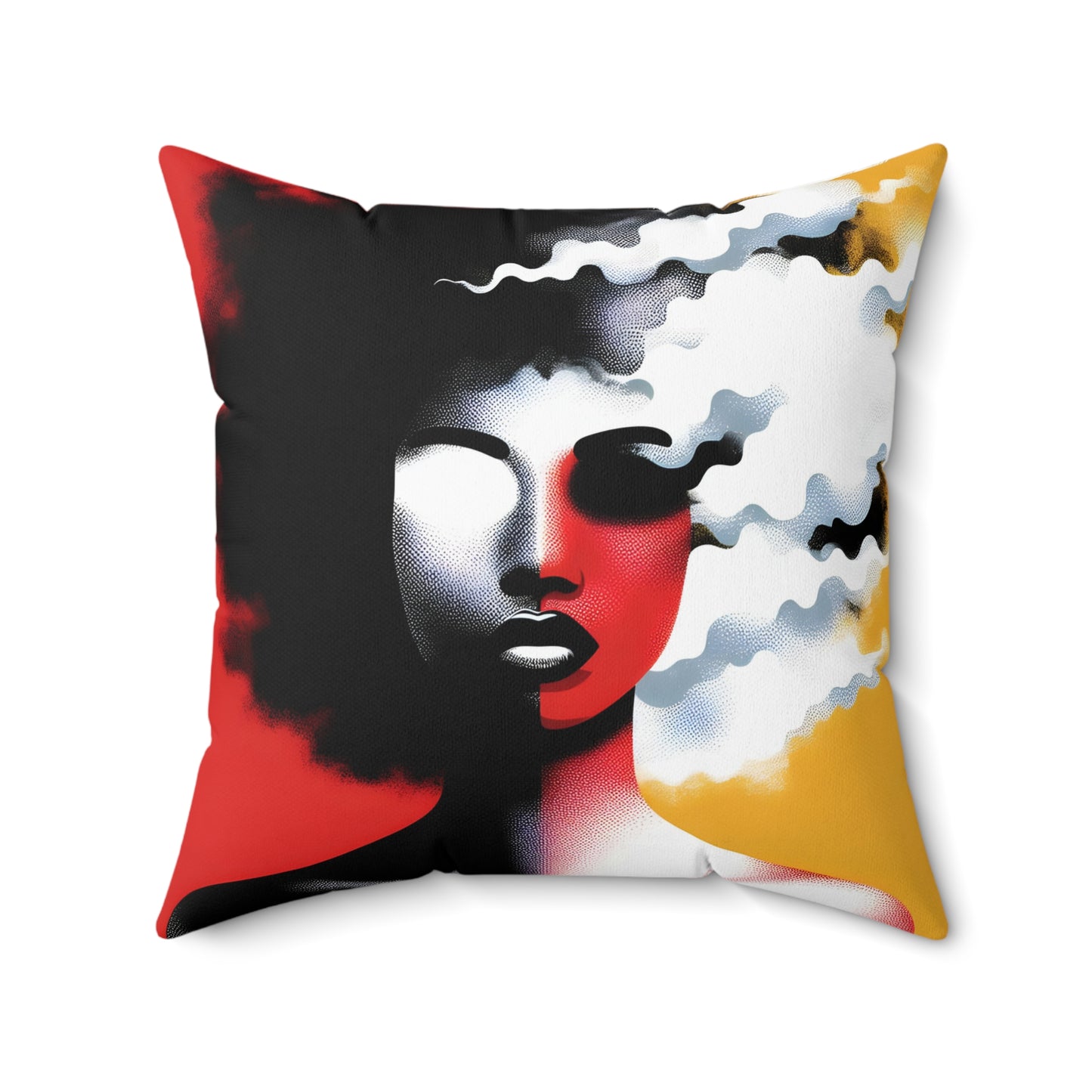 Spun Polyester Square Pillow - Black Girl Art - Velvet's View - Vibrant Visions Collection