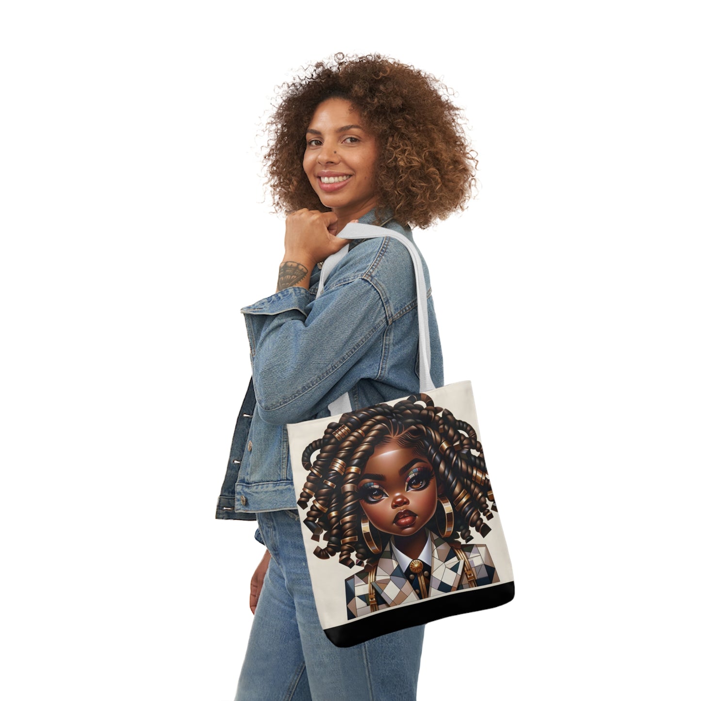 Canvas Tote Bag, 5-Color Straps - Regal Radiance: Tote Art Collection - #2011A
