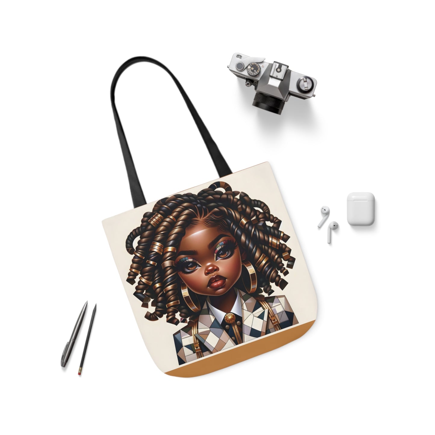 Canvas Tote Bag, 5-Color Straps - Regal Radiance: Tote Art Collection - #2011