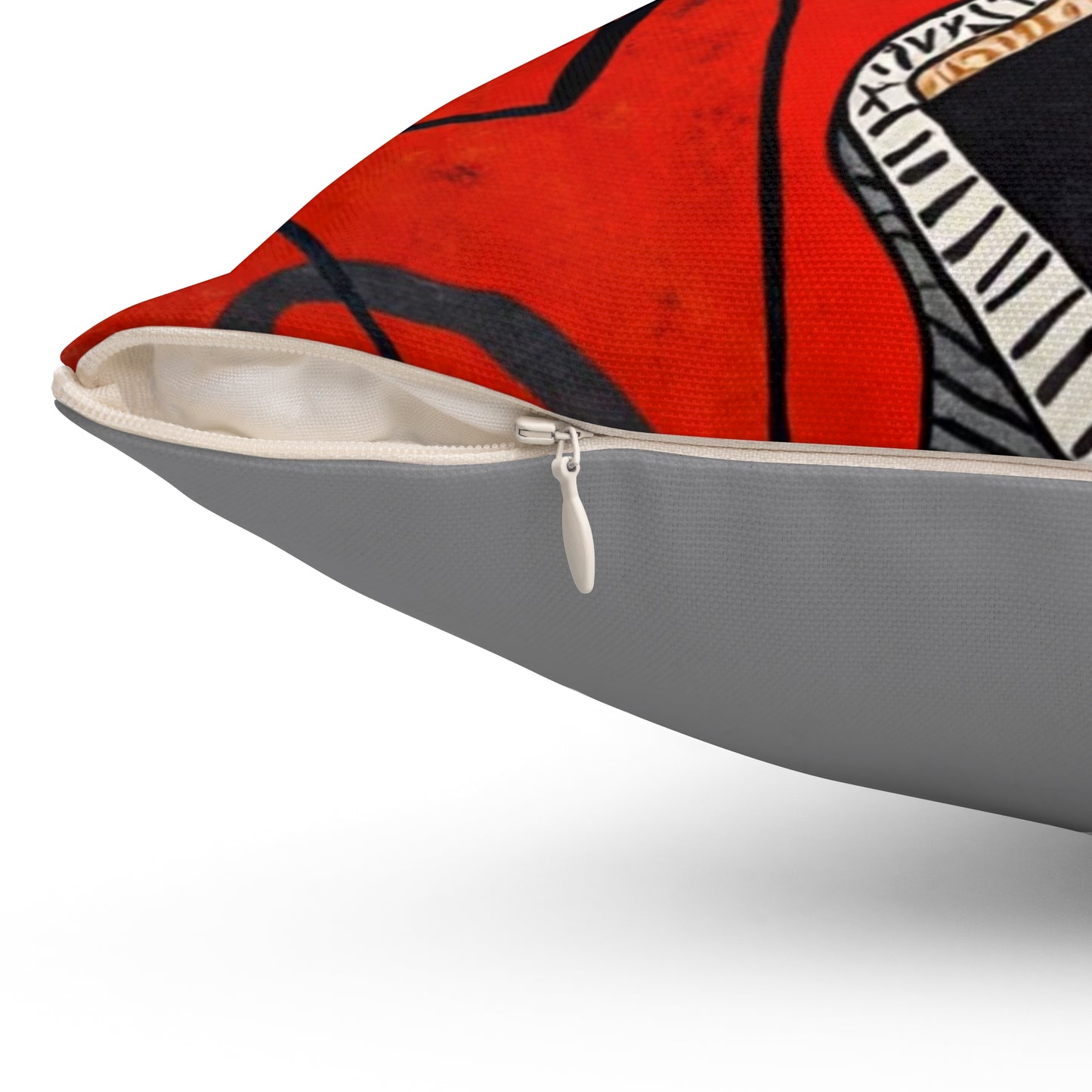 Spun Polyester Square Pillow - Black Girl Art - Velvet's View - Tribal Harmony - Red and Black Tribal Patterns –