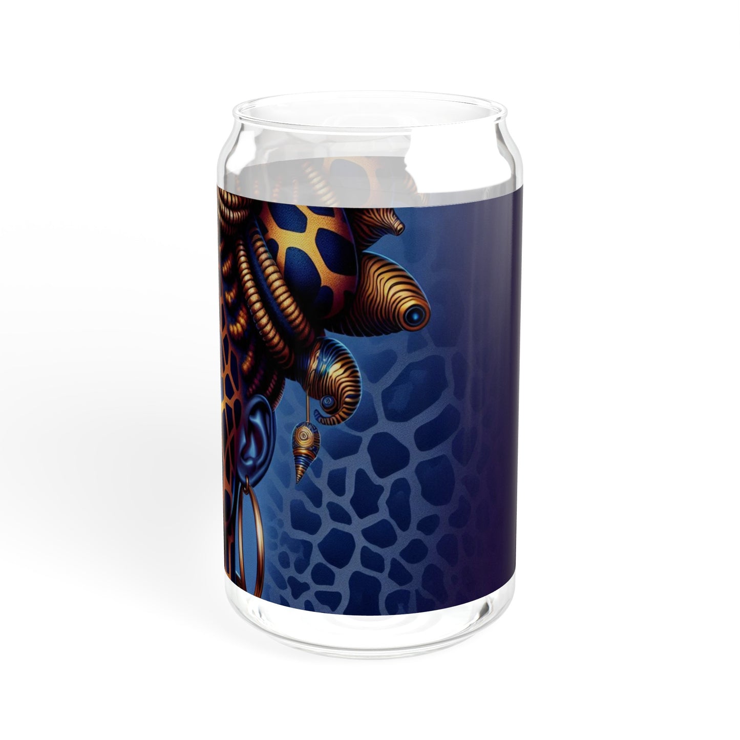 Sipper Glass - Black Girl Art - Velvet's View - Regal Radiance Collection - 16oz