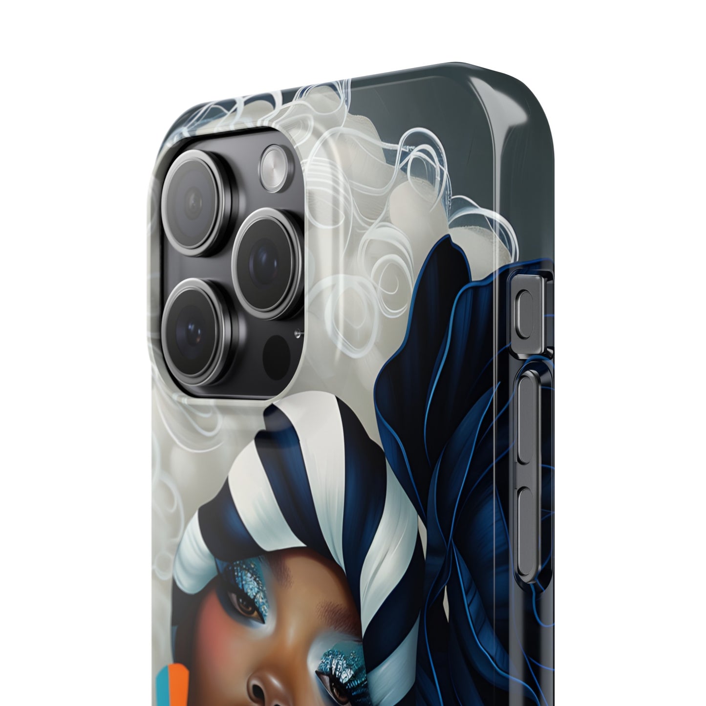 Slim Phone Cases - Black Girl Art - Velvet's View - Ethereal Vibrance
