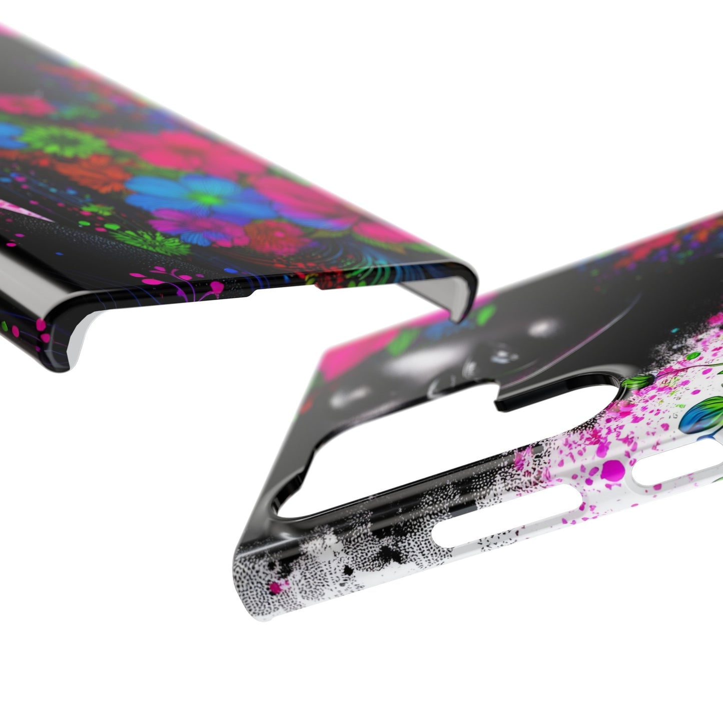 Slim Phone Cases - Black Girl Art - Velvet's View - Floral Fusion - The Essence of Nature and Beauty