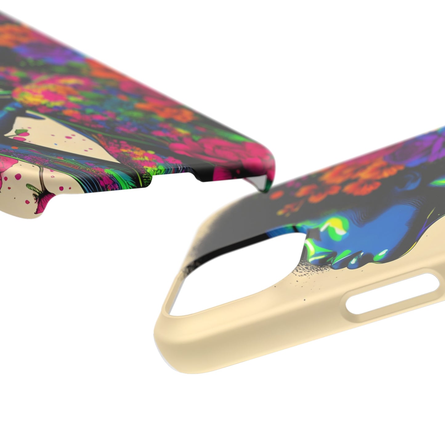 Slim Phone Cases - Black Girl Art - Velvet's View - Floral Fusion - The Essence of Nature and Beauty