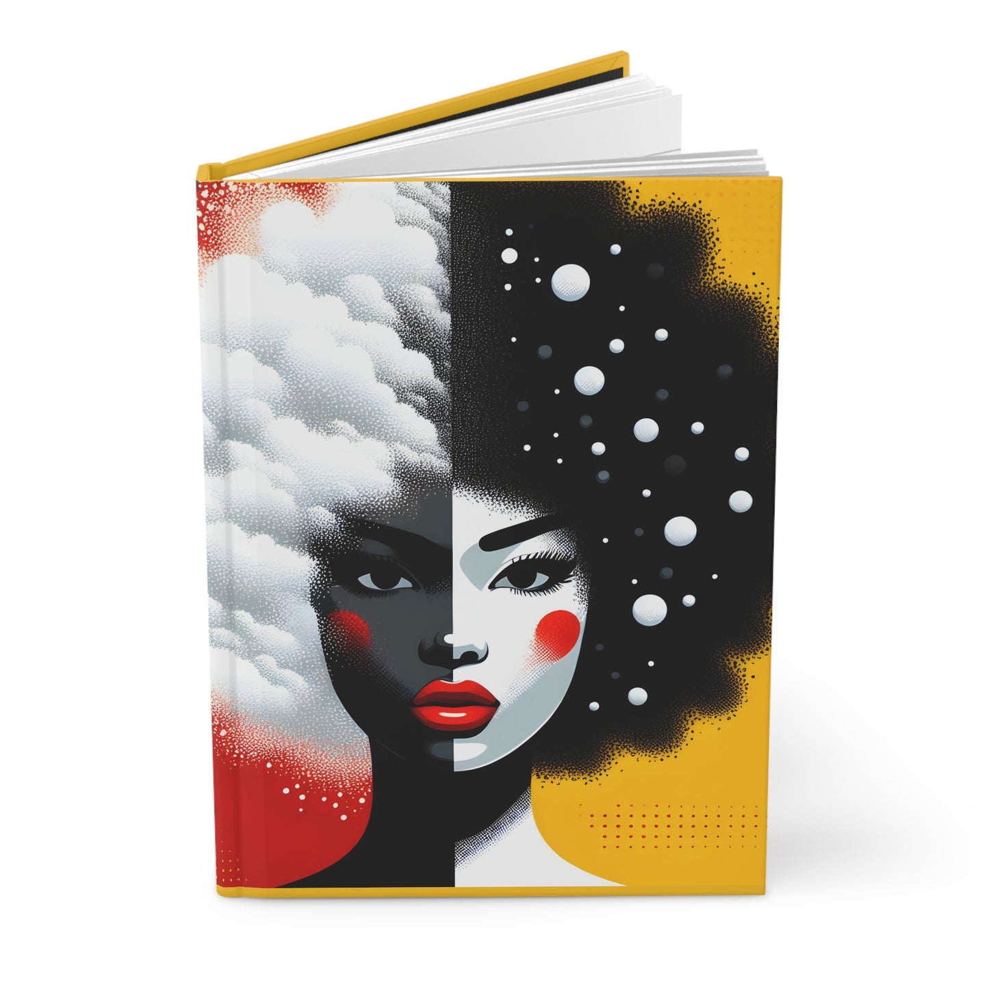 Hardcover Journal Matte - Black Girl Art - Velvet's View - Vibrant Visions: Empowering Faces Collection -